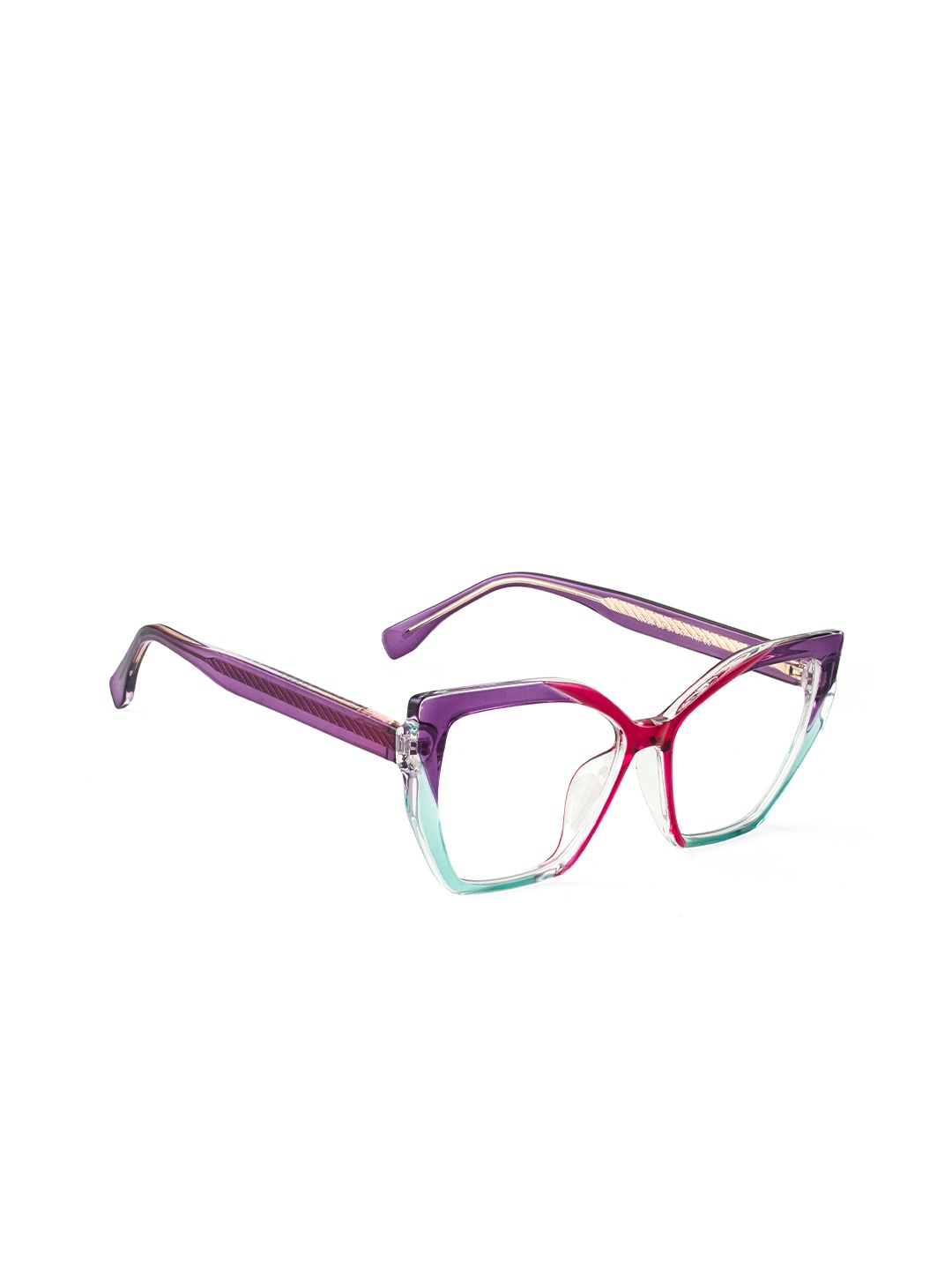 

PERKEY Women Light Blocking Full Rim Square Square-Cat Eye Frames OPTL0011-C3, Purple