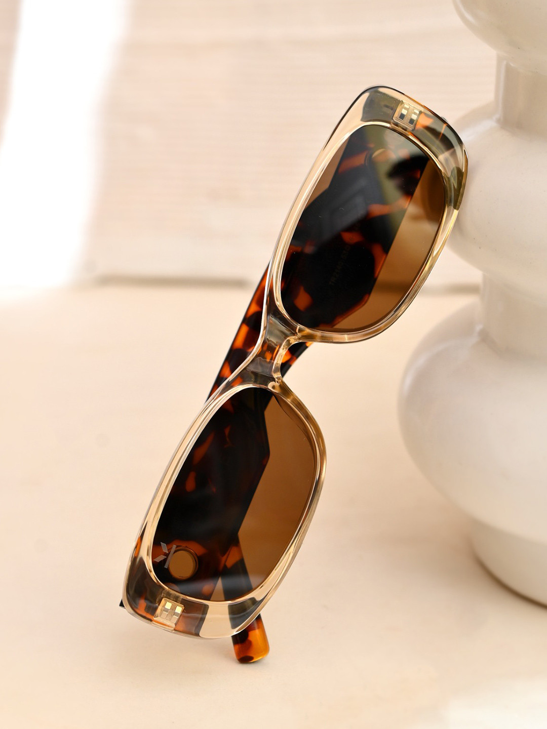 

PERKEY Rectangle Brown UV Protected Polarized Stylish Goggles Men Women - PRKY006-C2