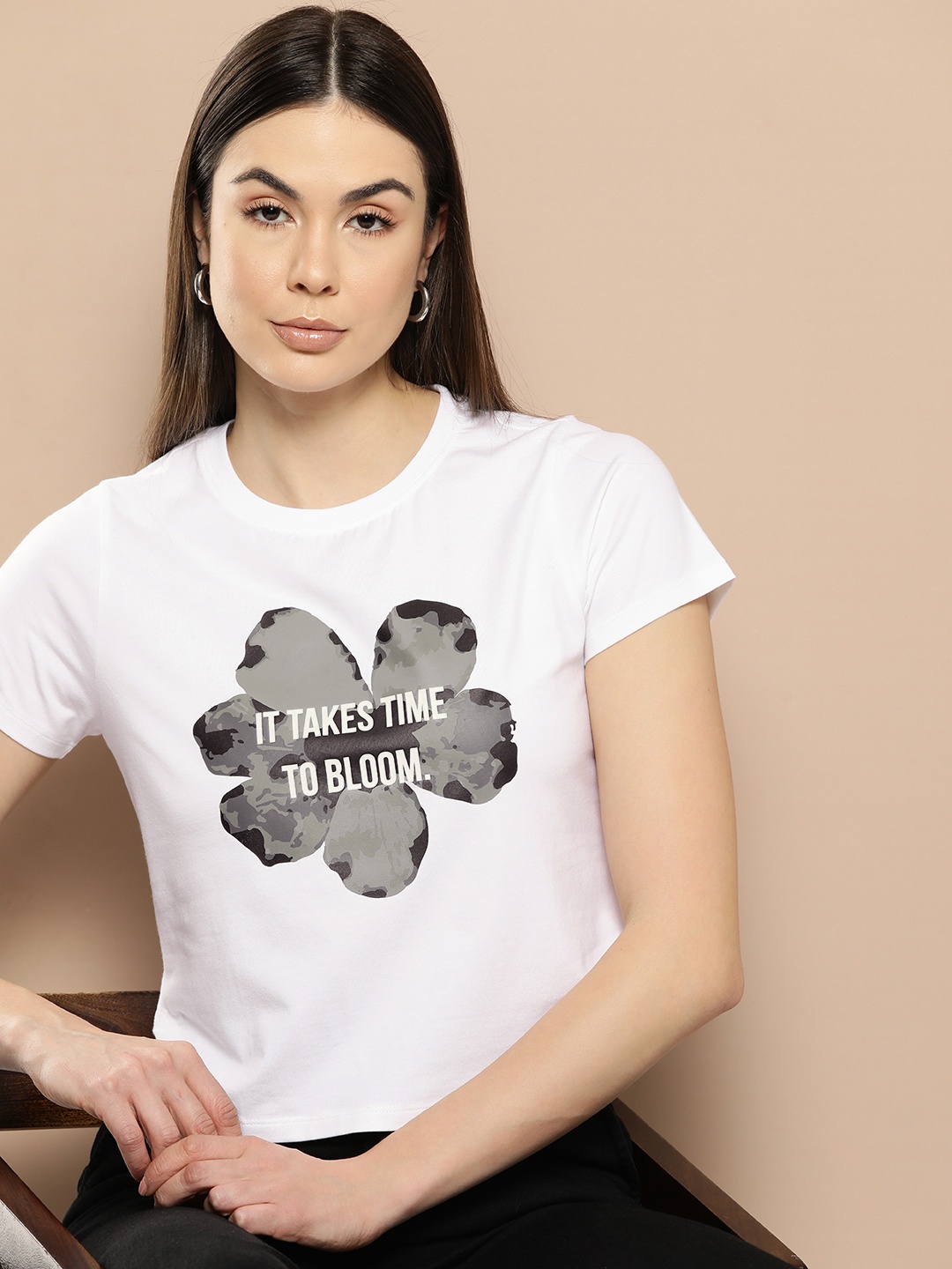 

Chemistry Women Printed T-shirt, White