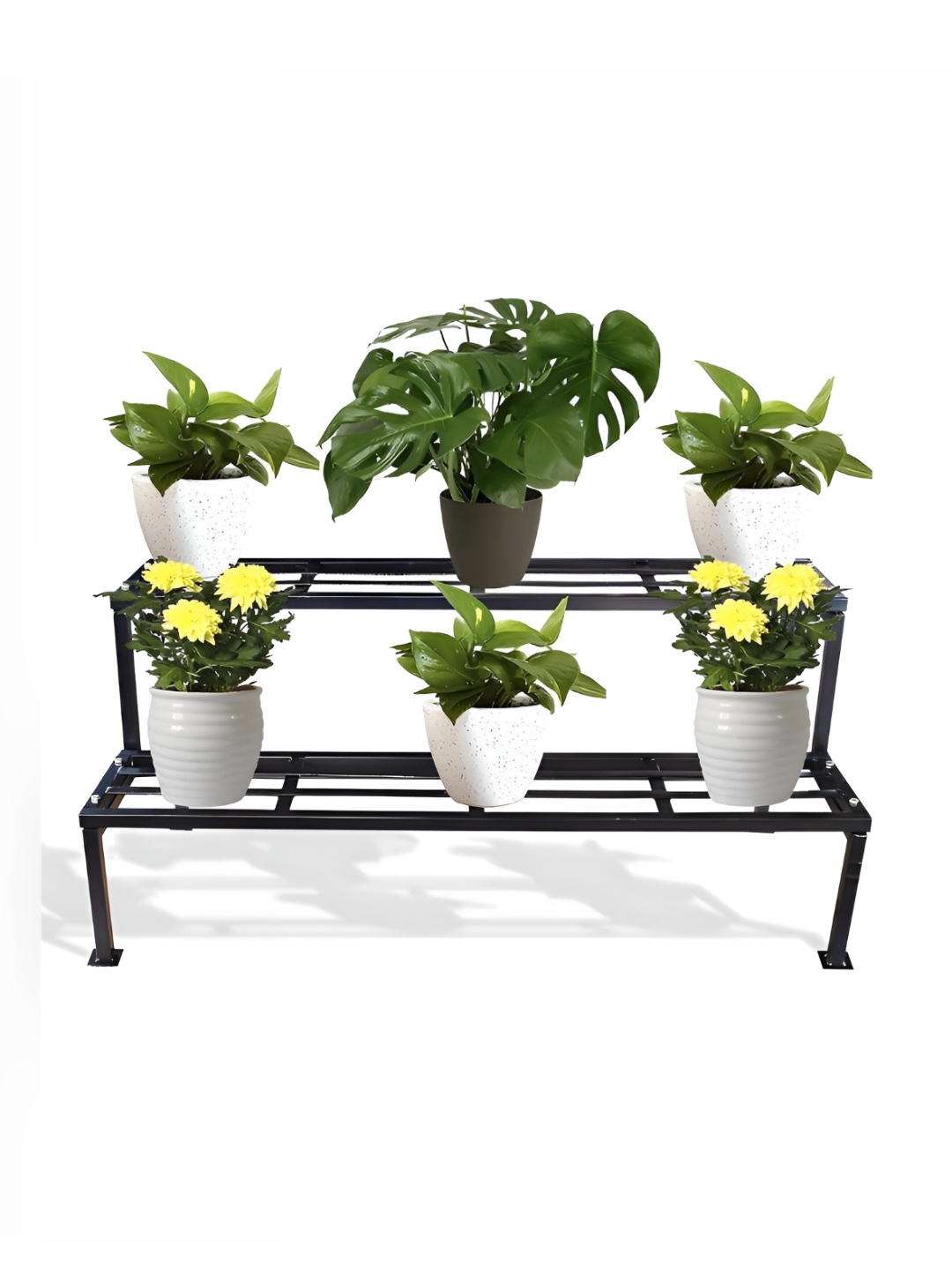 

The Art House Black Textured Ceramic Planter With Holder
