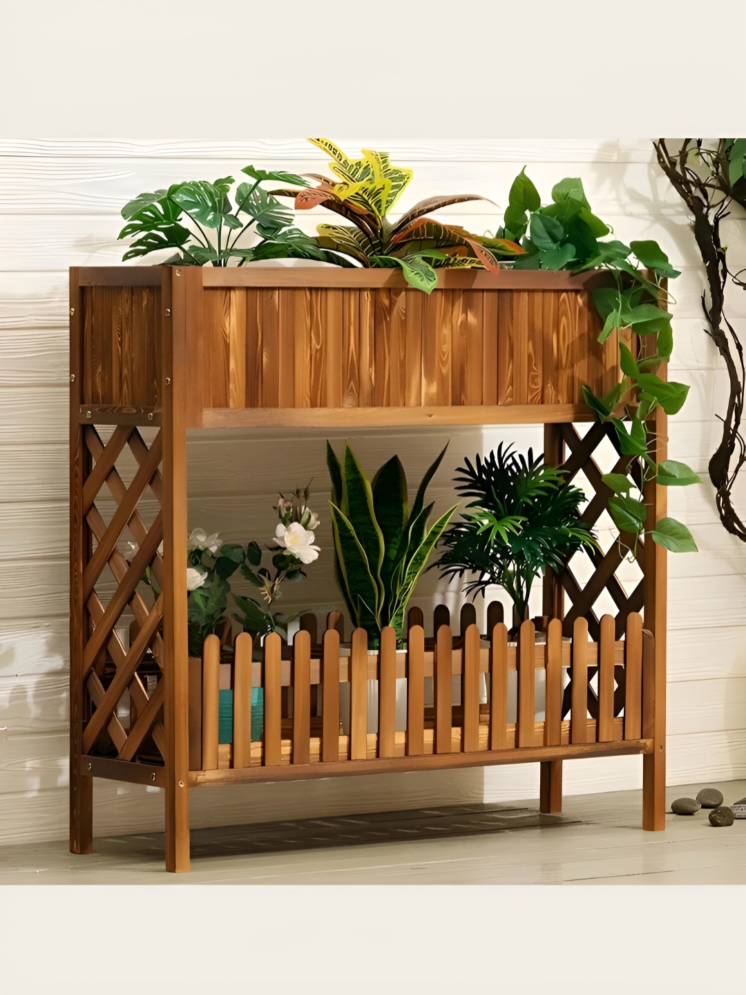 

The Art House Brown Planters Stand