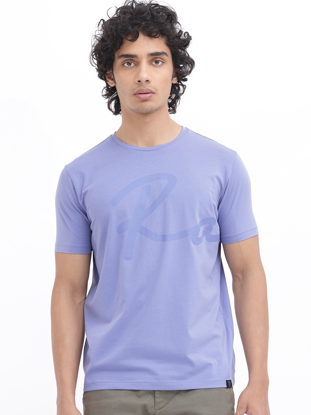 

RARE RABBIT Men Rings-4 Slim Fit Solid Polo Collar T-Shirt, Purple
