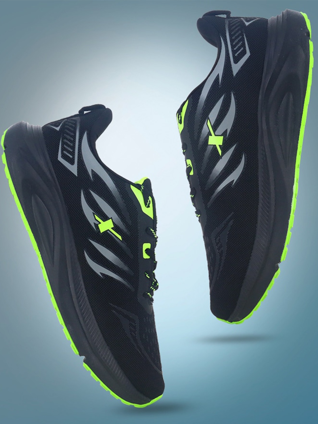 

Sparx Men Lace Up Mesh Running Shoes, Black