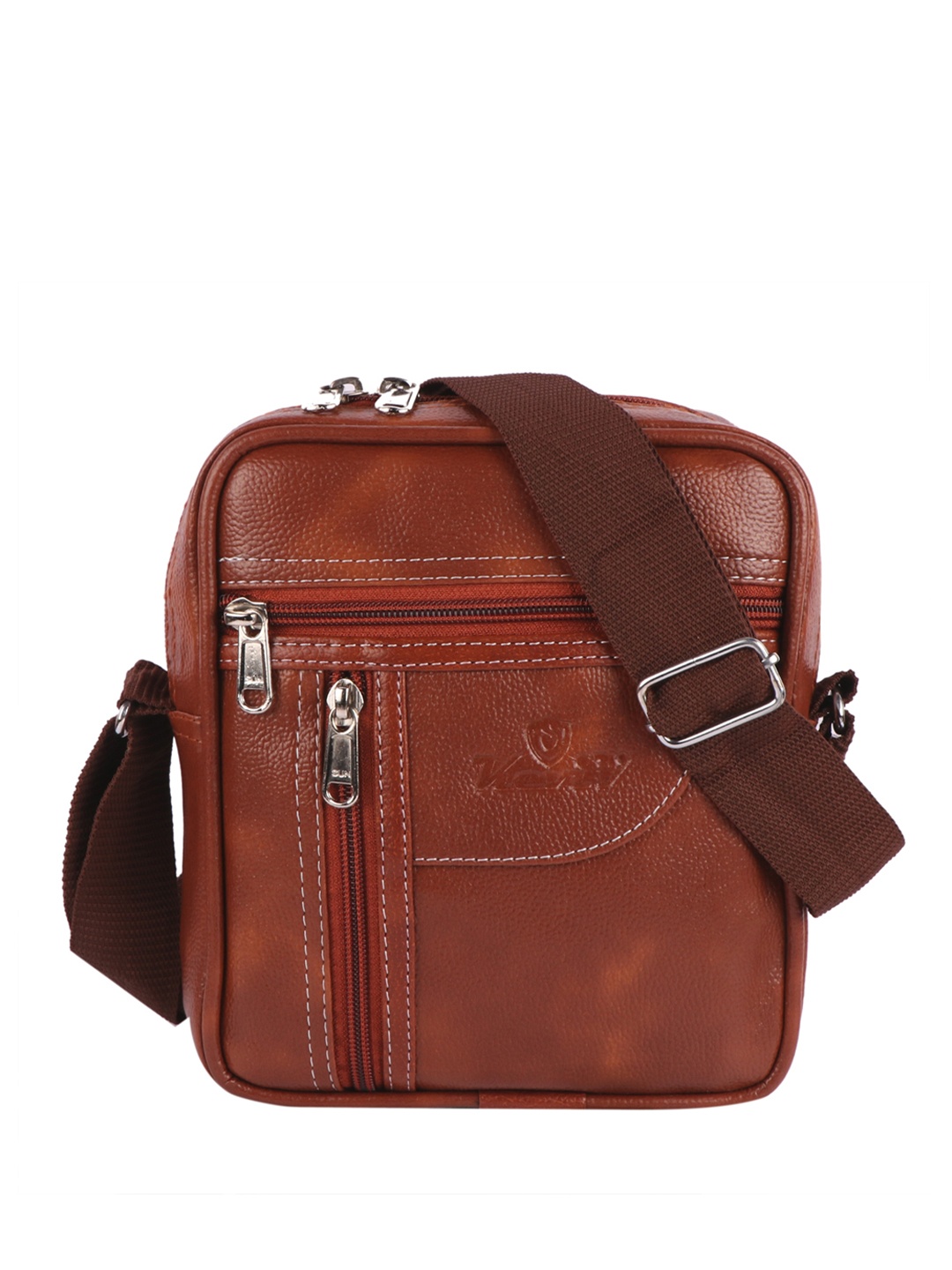 

Keviv Structured Messenger Bag, Tan