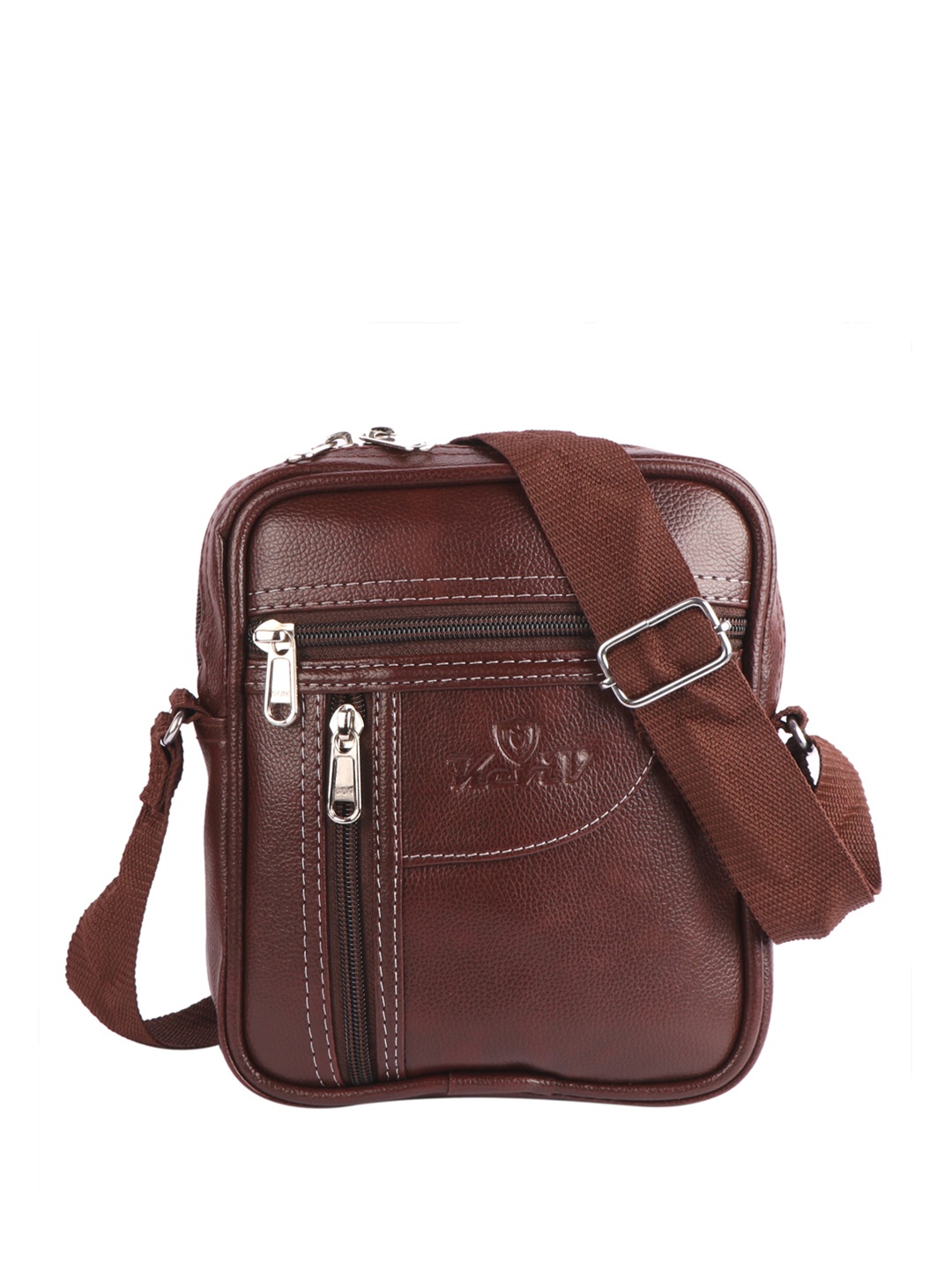 

Keviv Men Structured Messenger Bag, Brown