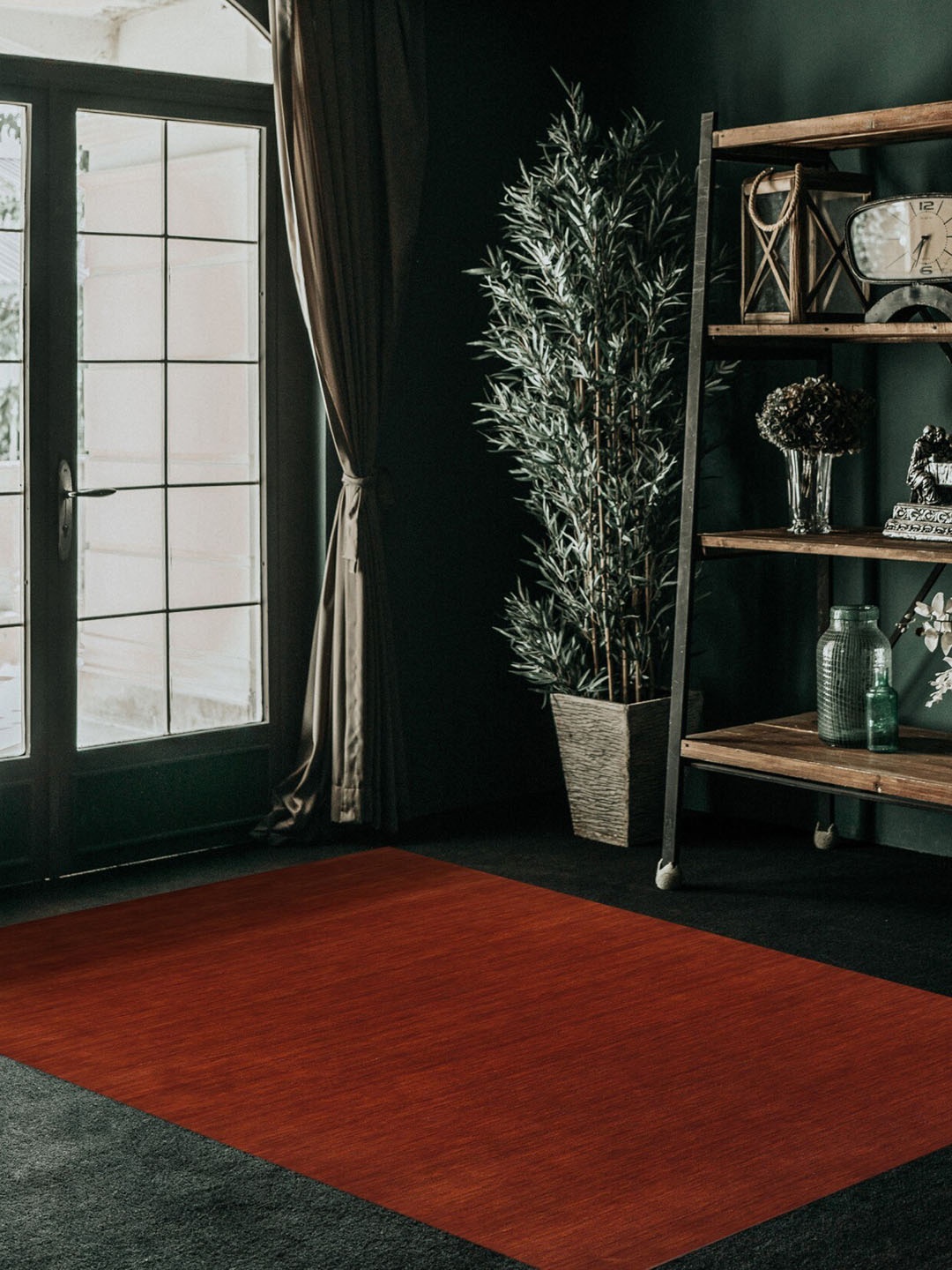 

saraswatii global Red Woollen Rectangular Carpet