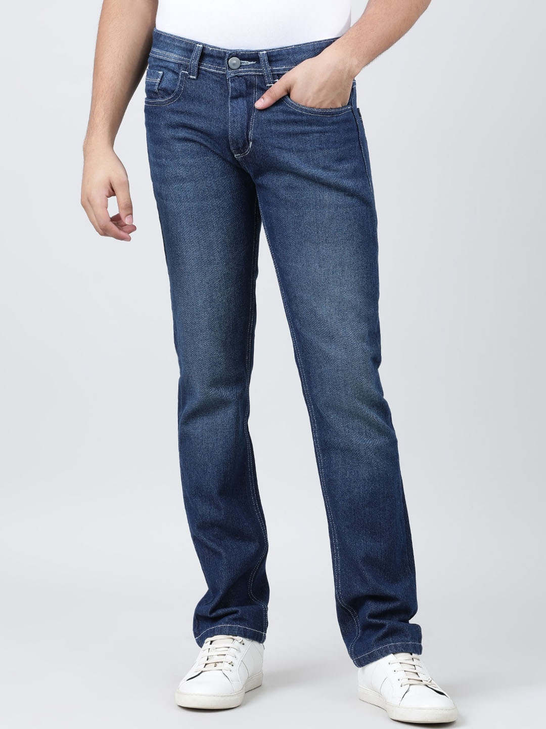 

IVOC Men Mid Rise Light Fade Pure Cotton Jeans, Blue