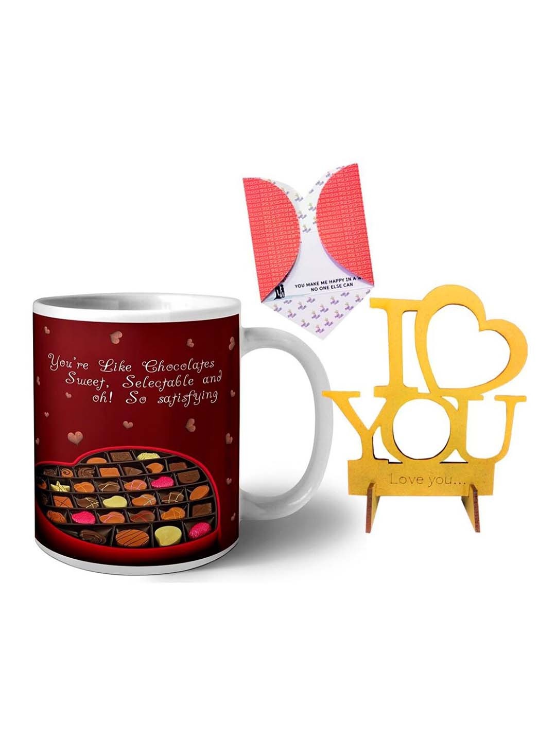 

Phirki Studio Printed Ceramic Glossy Valentine Mugs & Showpiece, White