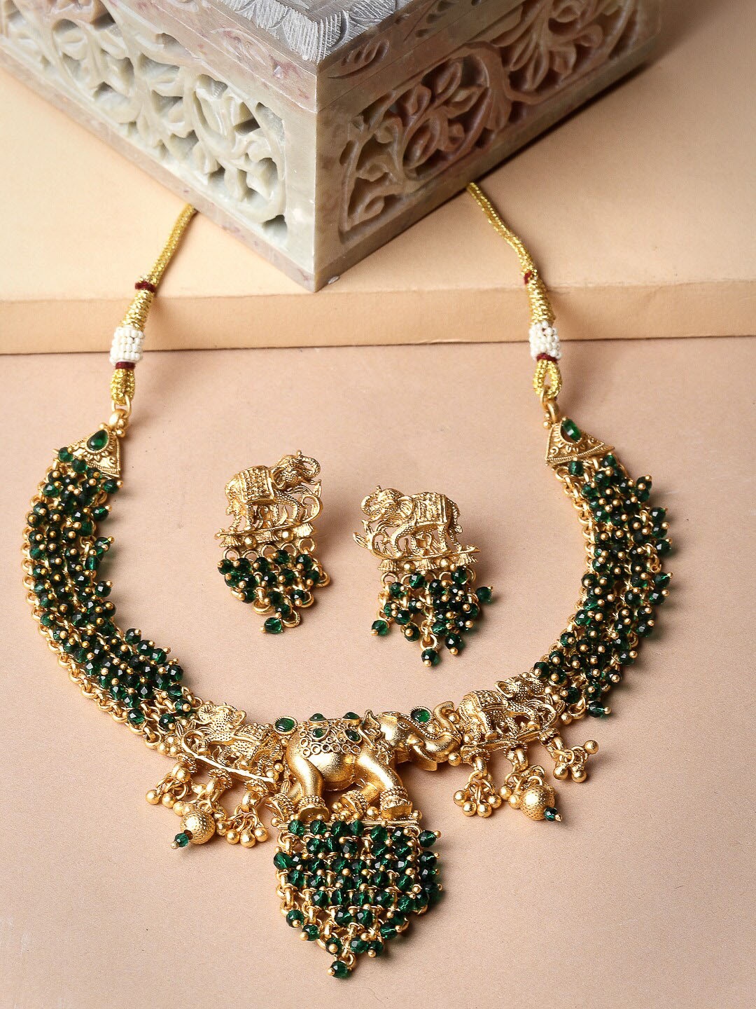 

ADIVA Gold Plated Stones Studded Jewellery Set