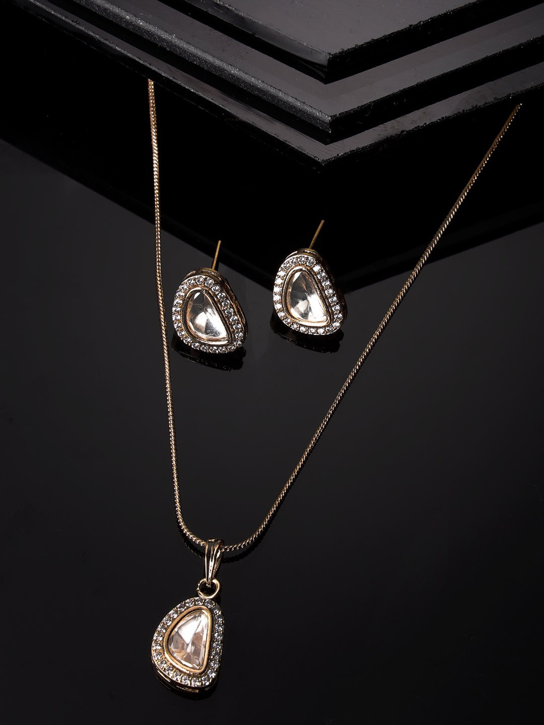 

ADIVA Gold-Plated AD-Studded Jewellery Set