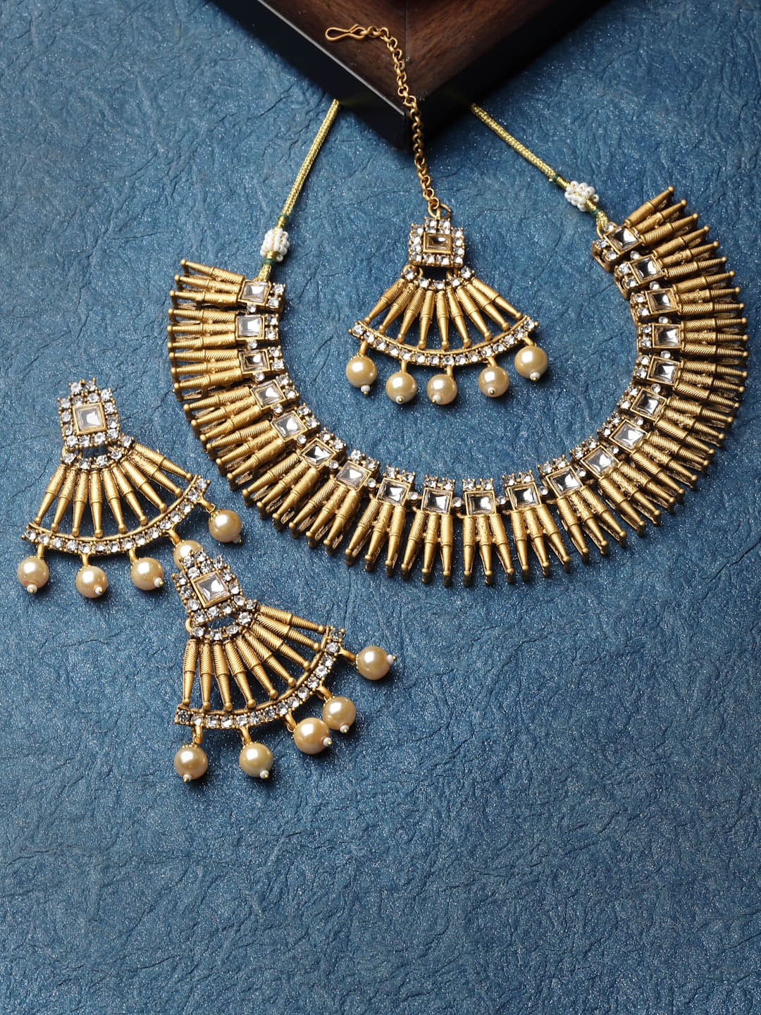 

ADIVA Gold Plated & Stone Studded Jewellery Set