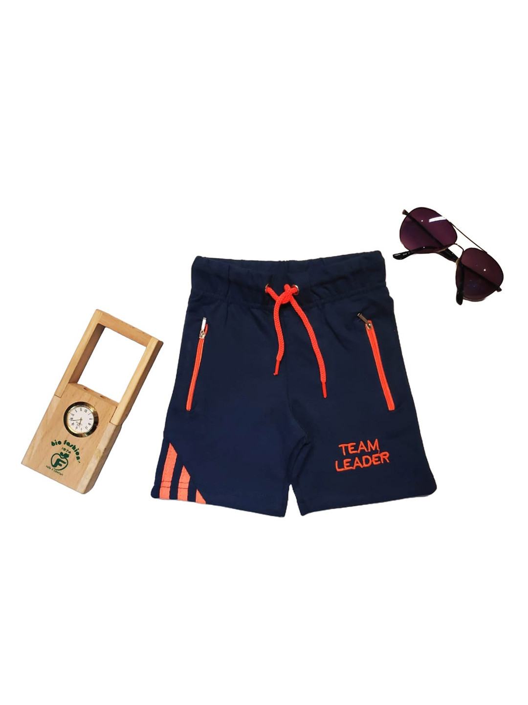 

BAESD Boys Mid-Rise Cotton Shorts, Navy blue