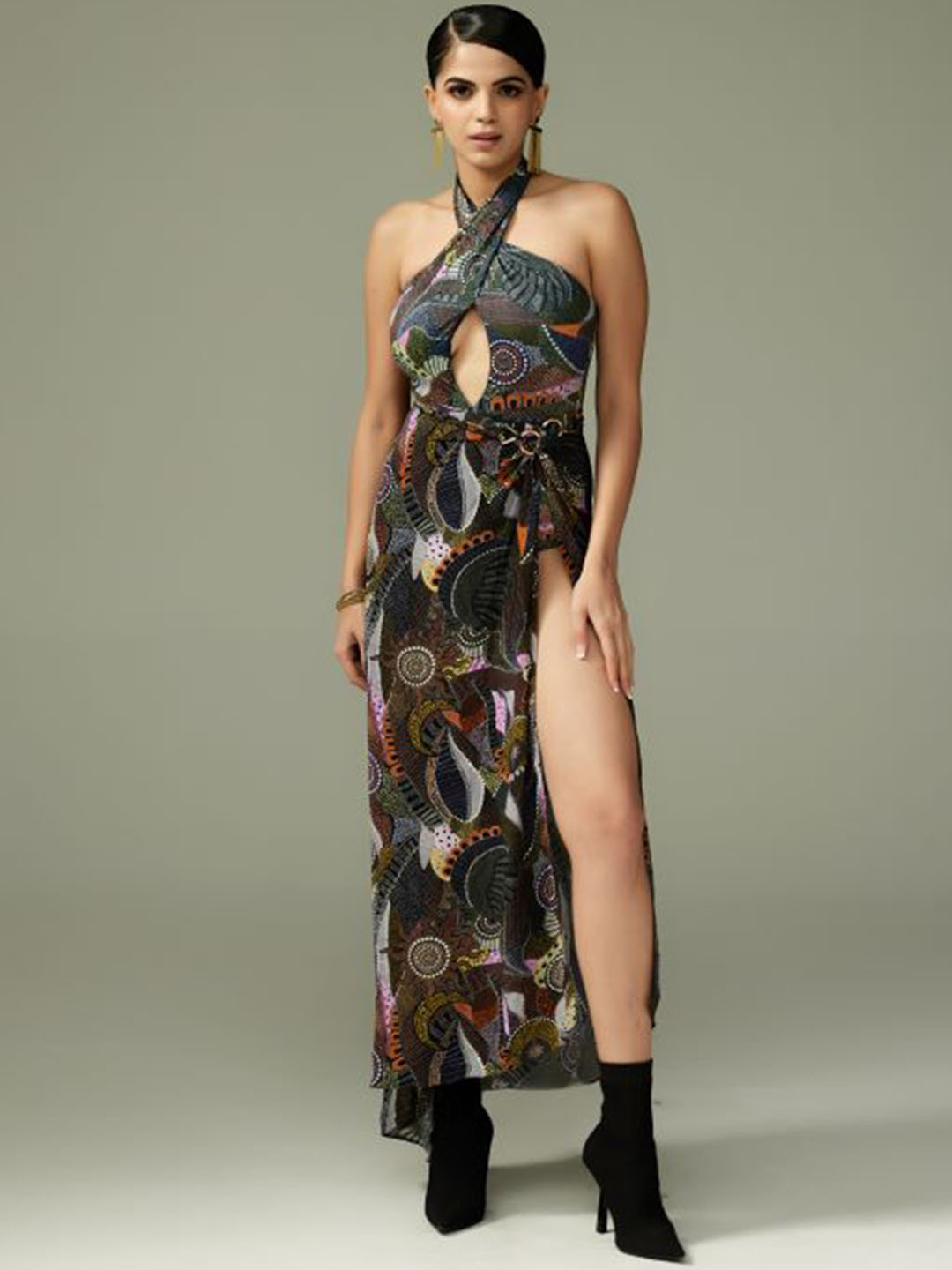 

Tizzi Abstract Printed Ankle-Length Sarong, Blue