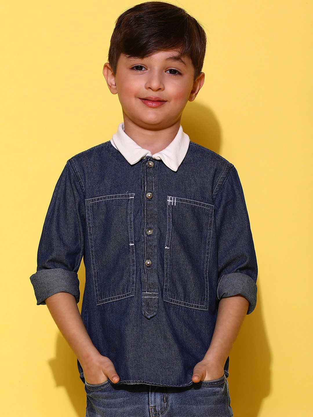 

TALES & STORIES Boys Cotton Casual Shirt, Blue