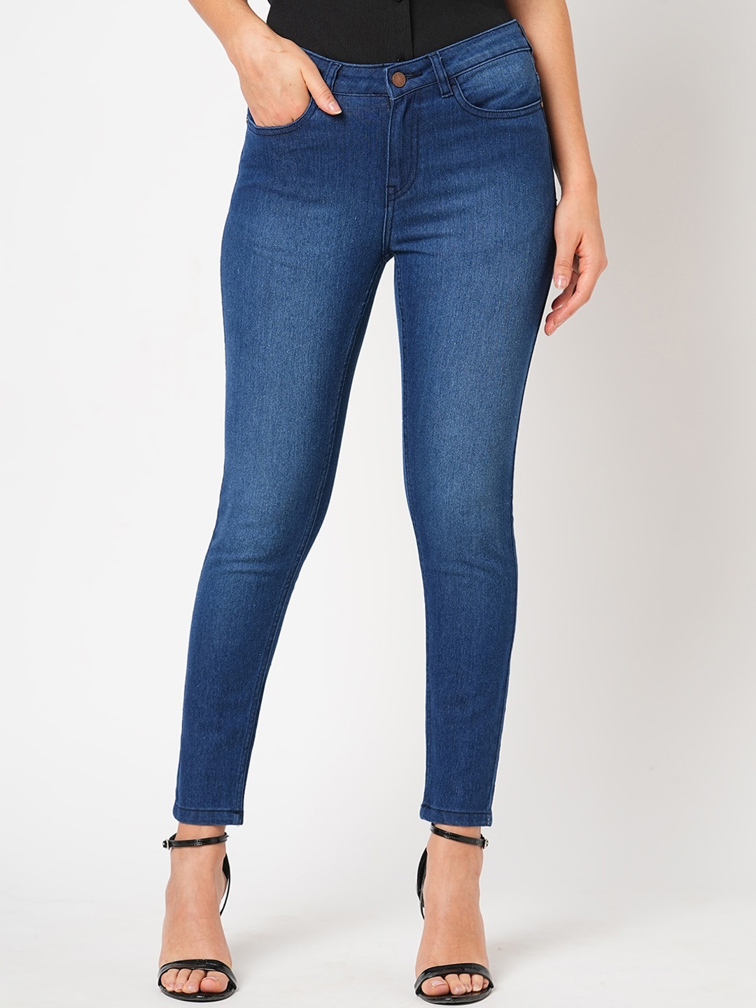 

all about you Women Skinny Fit Light Fade Stretchable Jeans, Blue
