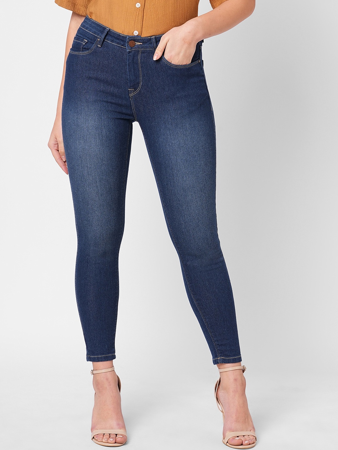 

all about you Women Skinny Fit Light Fade Stretchable Jeans, Blue