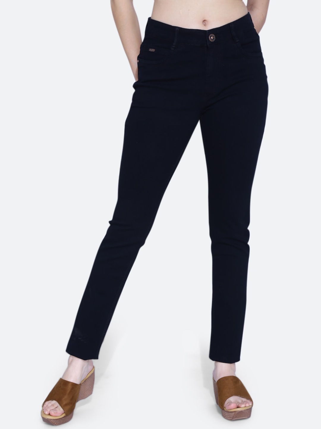 

FCK-3 Women Hottie Knitted High-Rise Stretchable Jeans, Black