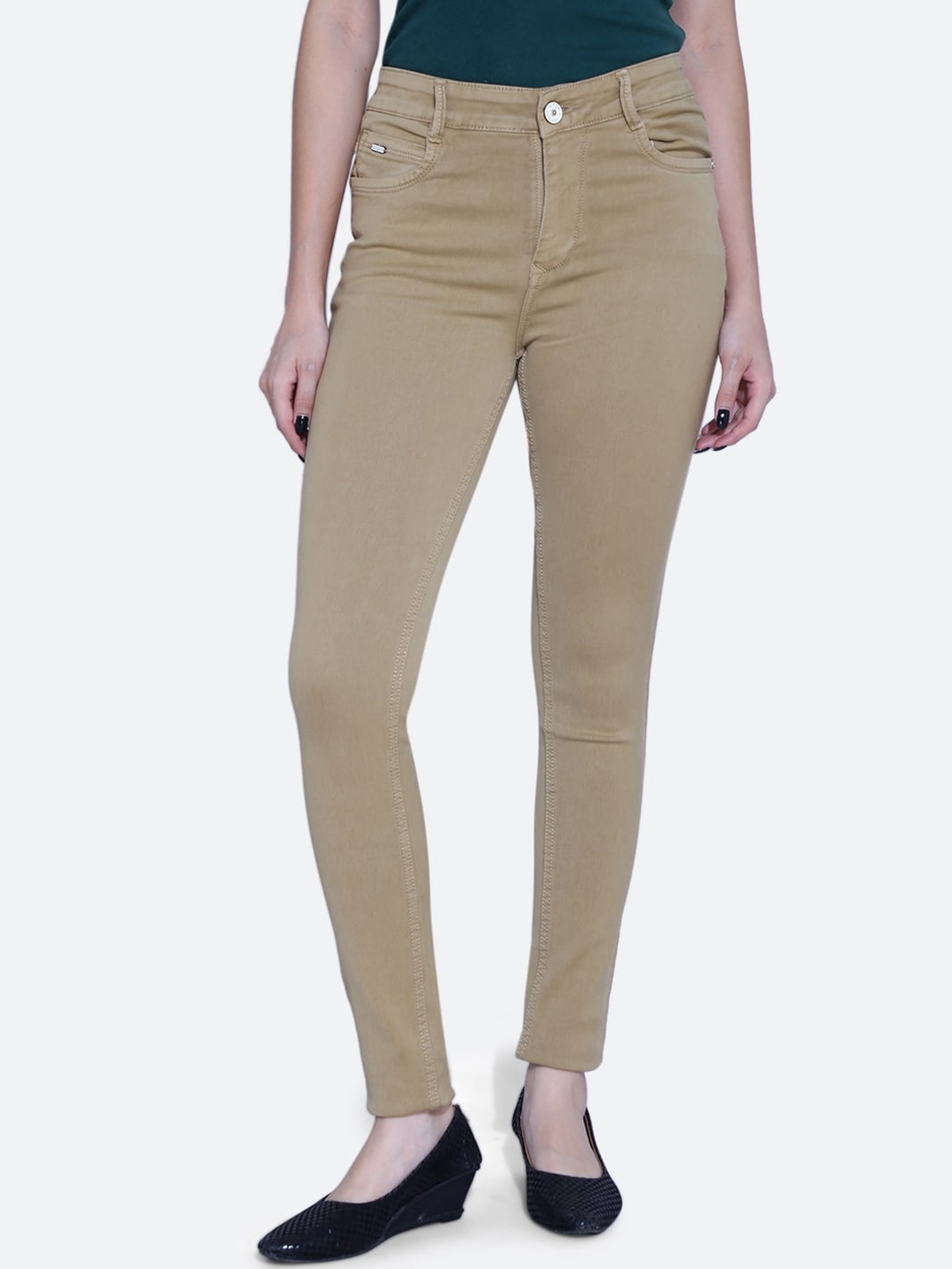 

FCK-3 Women Hottie High-Rise Coloured Shade Clean Look Stretchable Jeans, Gold