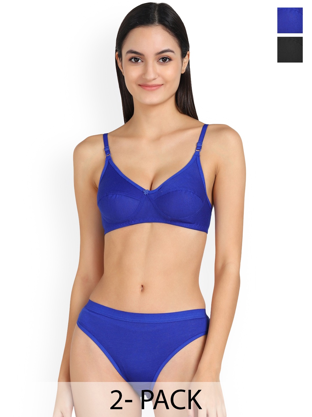 

Aamarsh Pack Of 2 Cotton Lingerie Set, Blue