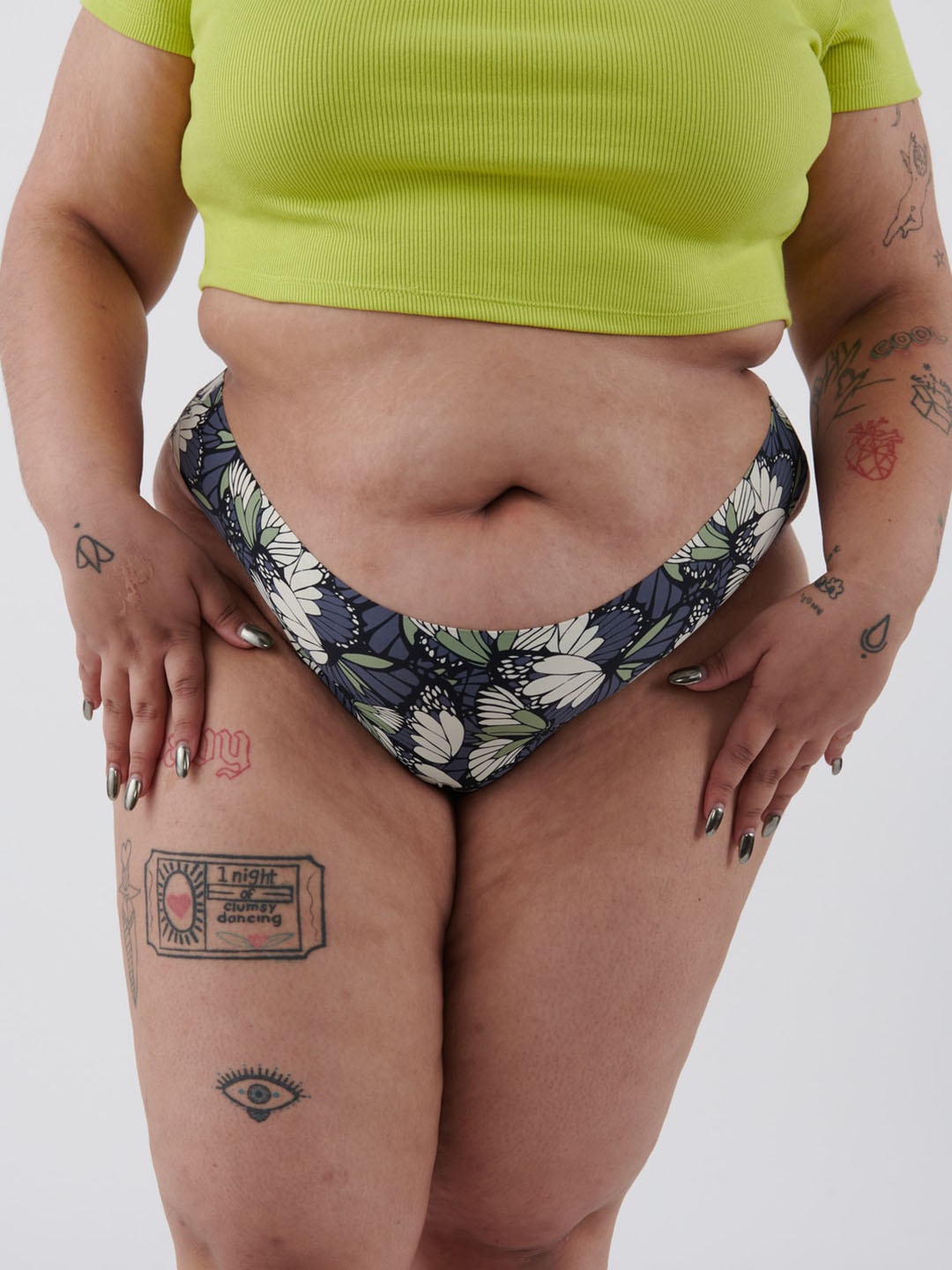 

Big Little Lemons Printed Mid-Rise Bikini Briefs BLLC123-XS, Black