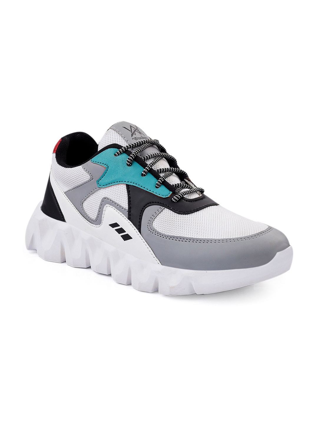 

Woakers Colourblocked Contrast Sole Lace-Up Sneakers, Multi