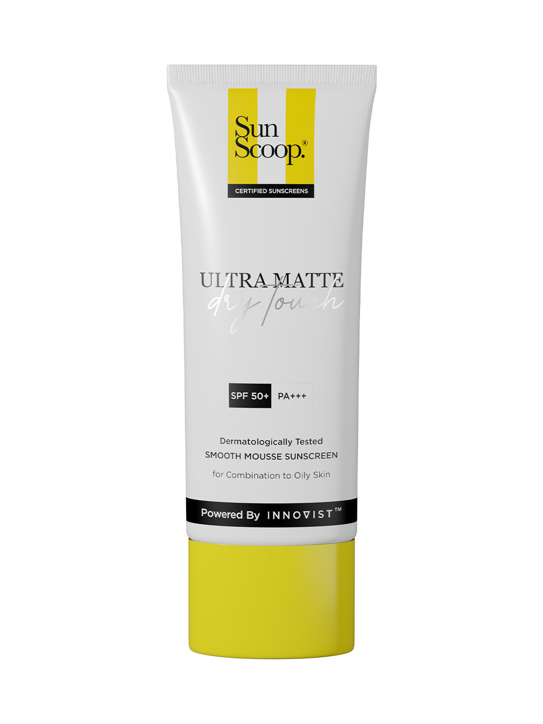 

SunScoop Ultra Matte Dry Touch SPF50+ PA+++ Smooth Mousse Sunscreen - 45 g, Yellow
