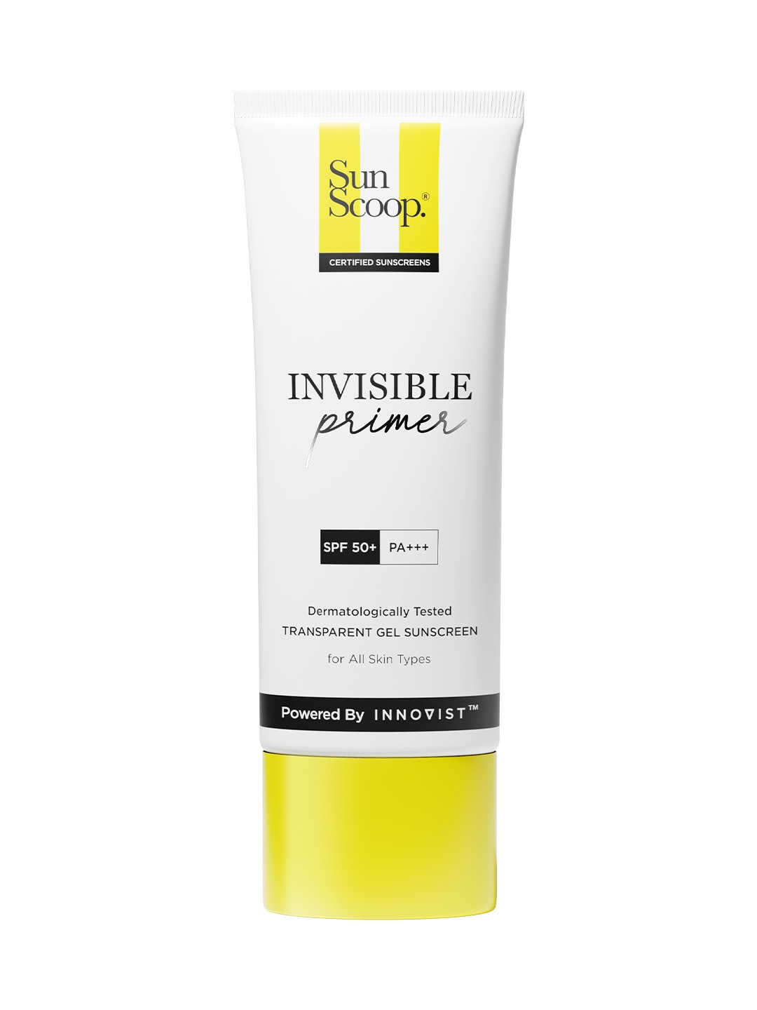 

SunScoop Invisible Primer SPF50 PA+++ Transparent Gel Sunscreen with Rice Extract - 45 g, Yellow