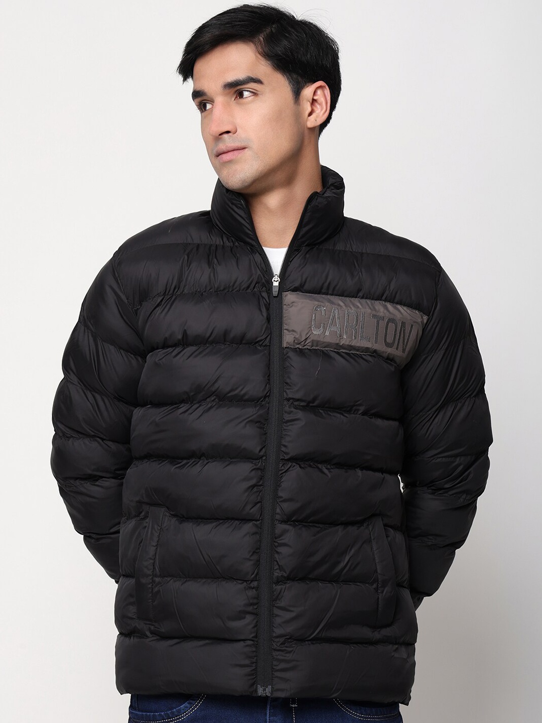 

CL SPORT Mock Collar Lightweight Puffer Jacket, Black