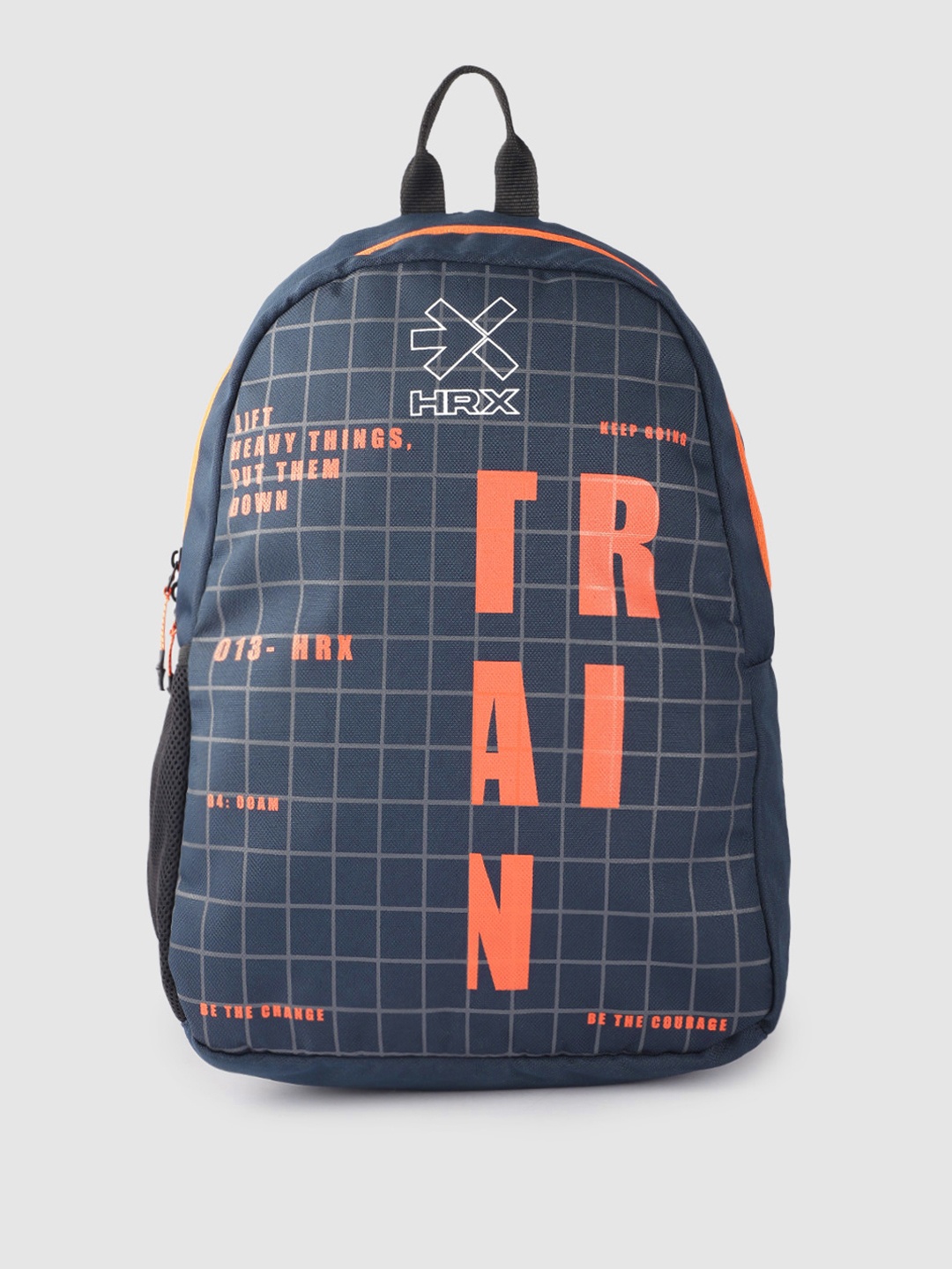 HRX by Hrithik Roshan Unisex Typography Printed Backpack - 15 inch, Navy blue