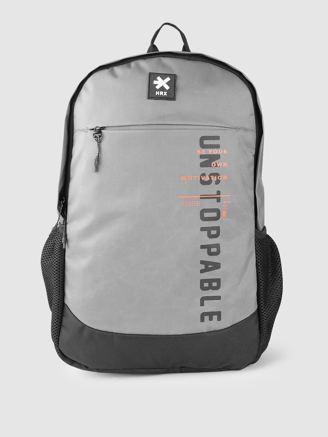 HRX by Hrithik Roshan Unisex Typography Printed Backpack - 17.5 L, Grey