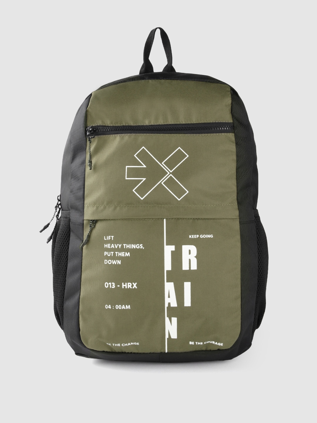 

HRX by Hrithik Roshan Unisex Brand Logo Print Backpack, Olive