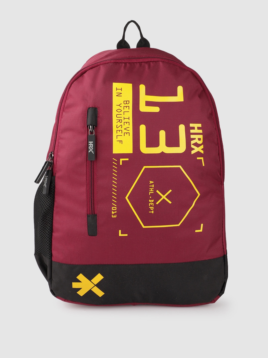 

HRX by Hrithik Roshan Unisex Typography Backpack, Maroon
