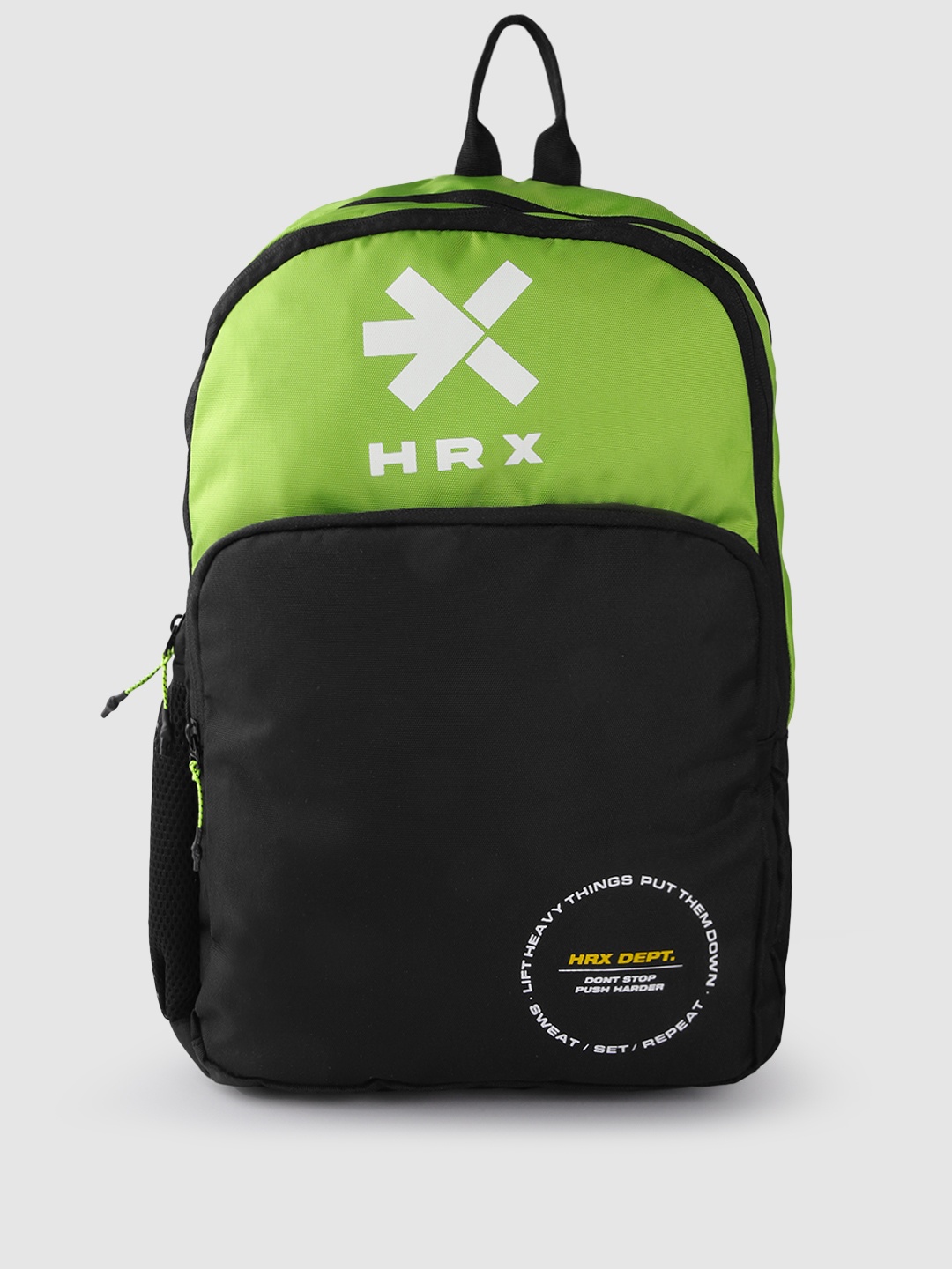 

HRX by Hrithik Roshan Unisex Colourblocked Brand Logo Print Backpack, Black