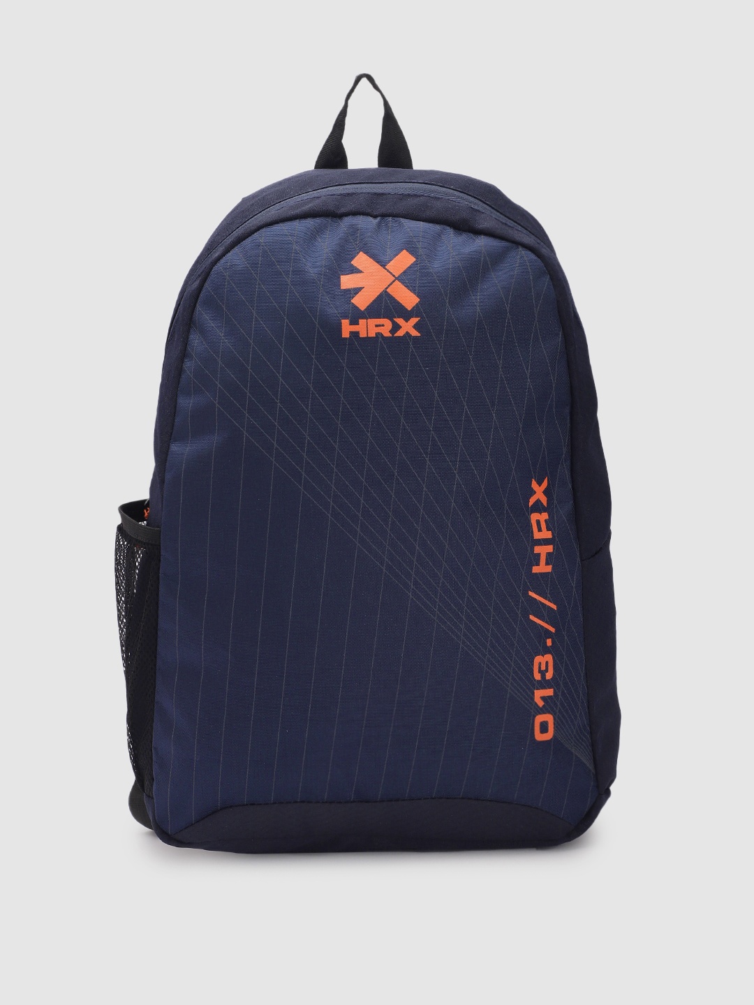 HRX by Hrithik Roshan Unisex Brand Logo Printed Backpack, Navy blue