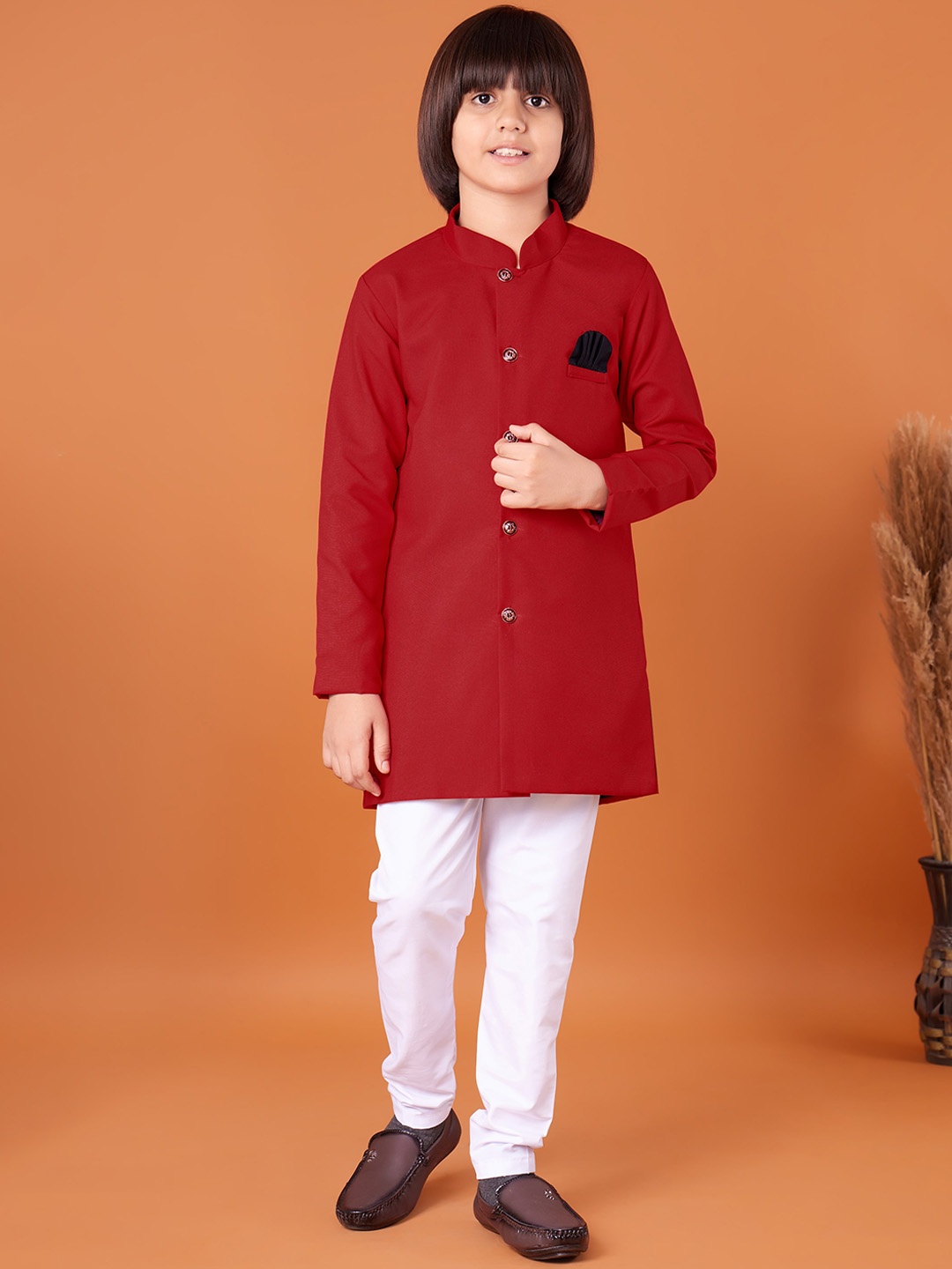 

BAESD Boys Regular Kurta With Pyjamas, Red