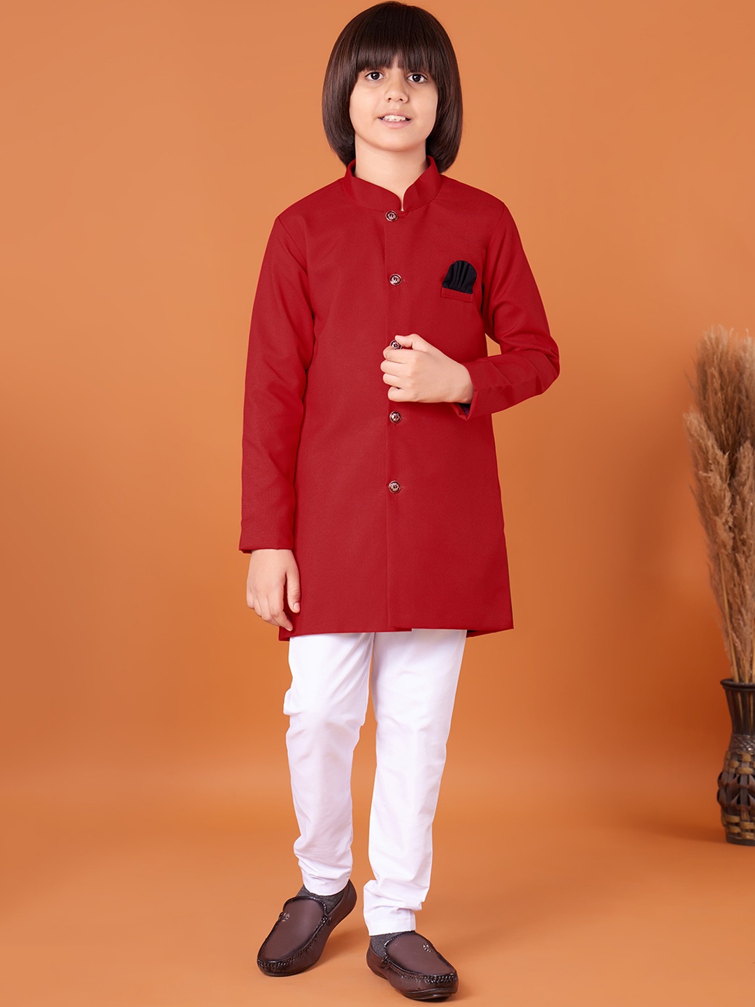 

BAESD Boys Regular Kurta With Pyjamas, Red