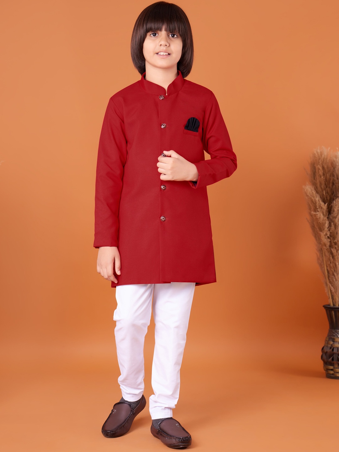 

BAESD Boys Regular Kurta With Pyjamas, Red