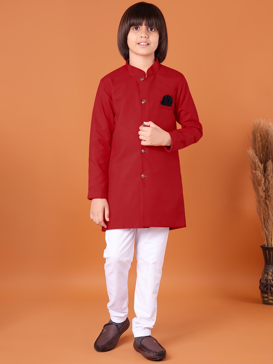 

BAESD Boys Regular Kurta With Pyjamas, Red