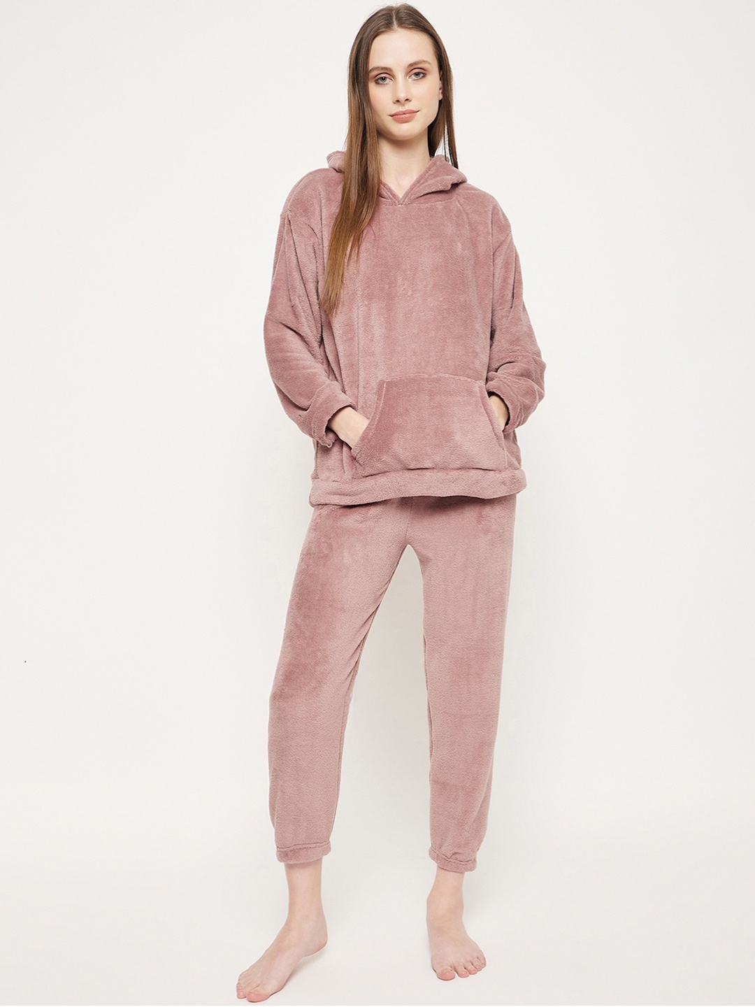 

Camey Hooded Long Sleeves Sweatshirt With Pyjamas, Peach