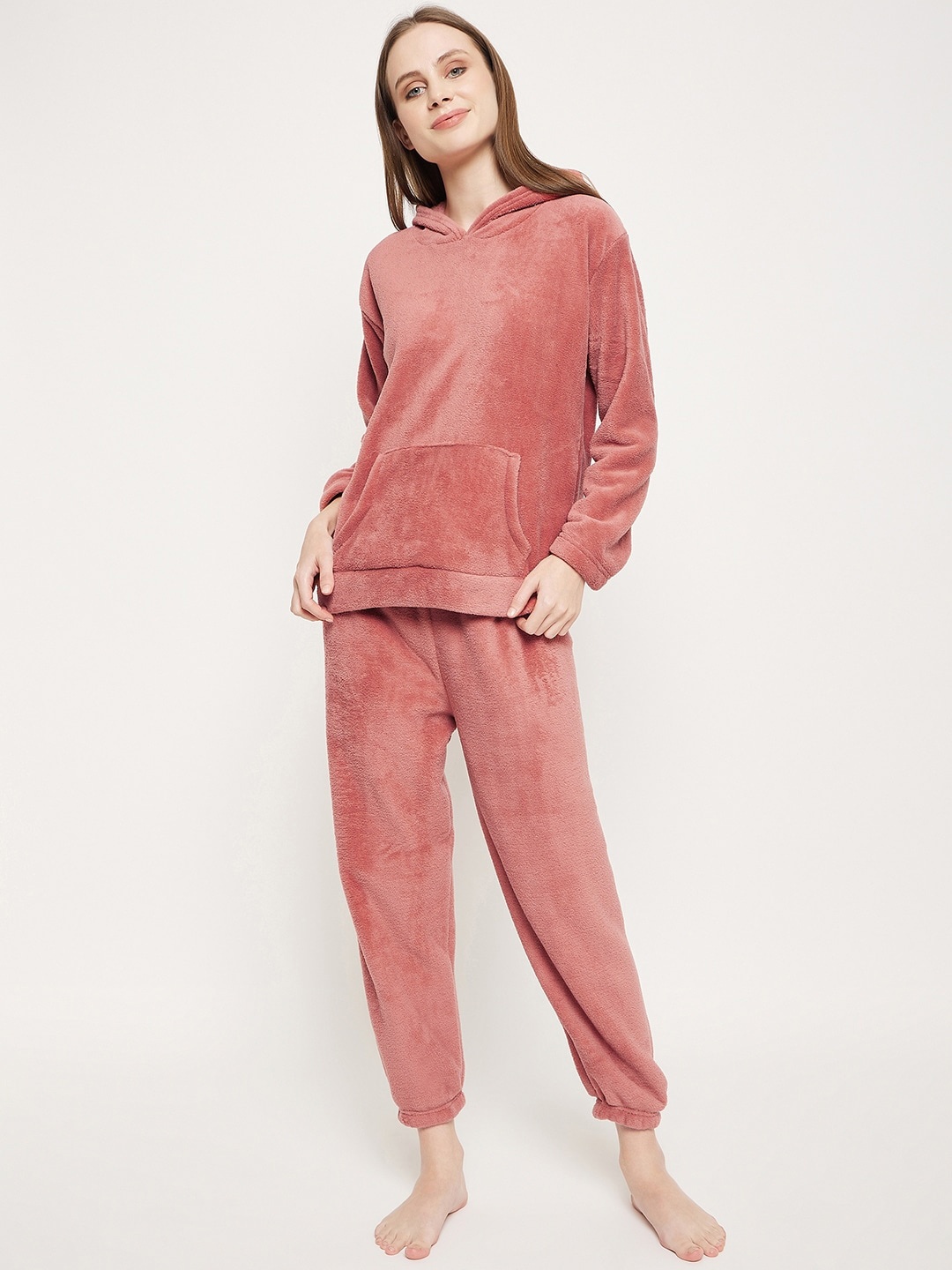 

Camey Hooded Sweatshirt With Pyjamas, Coral