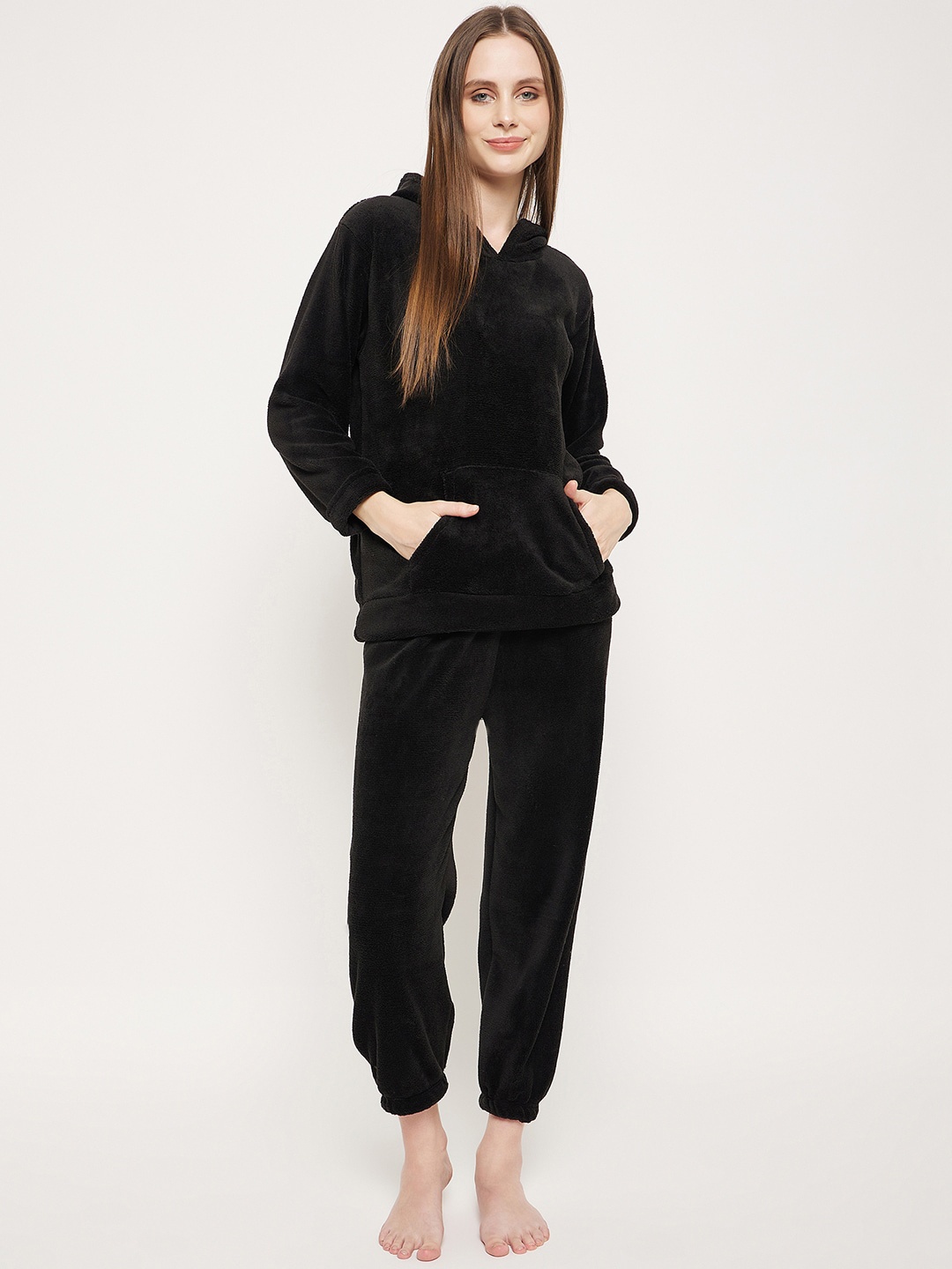 

Camey Hooded Long Sleeves Sweatshirt With Pyjamas, Black