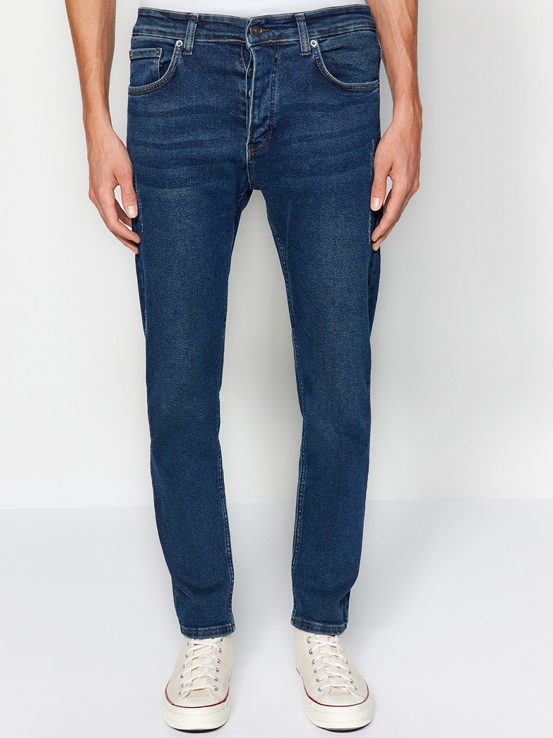 

Trendyol Men Mid-Rise Clean Look Stretchable Jeans, Blue