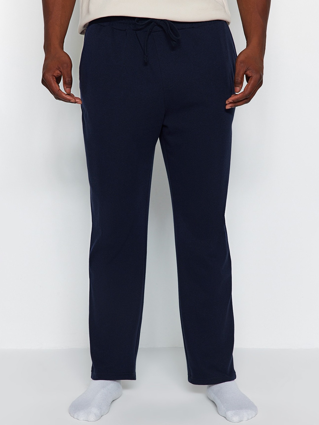 

Trendyol Mid-Rise Straight Leg Lounge Pant, Navy blue