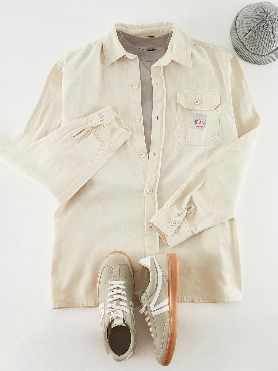 

Trendyol Spread Collar Pure Cotton Casual Shirt, White