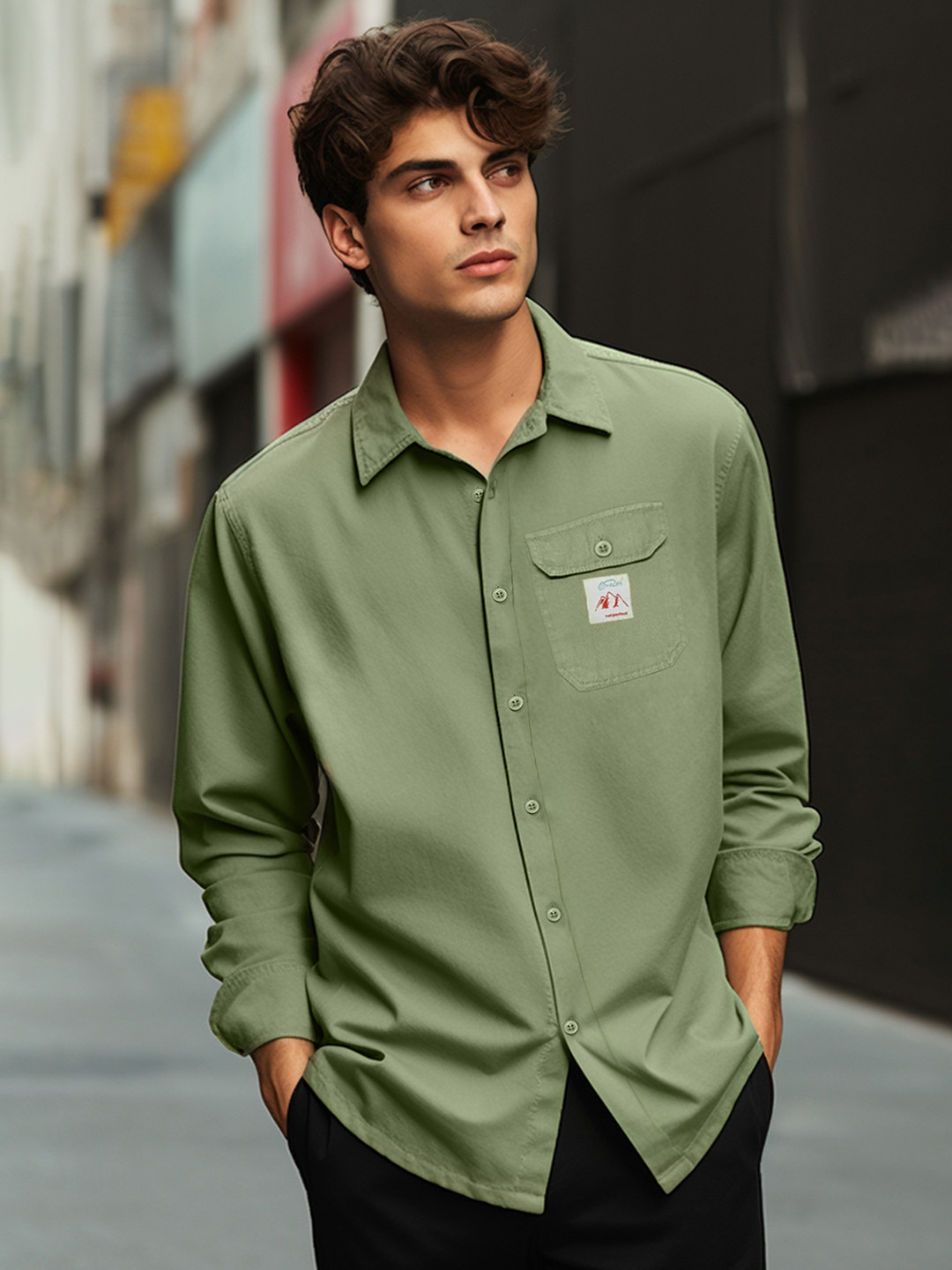 

Trendyol Spread Collar Long Sleeves Cotton Casual Shirt, Na