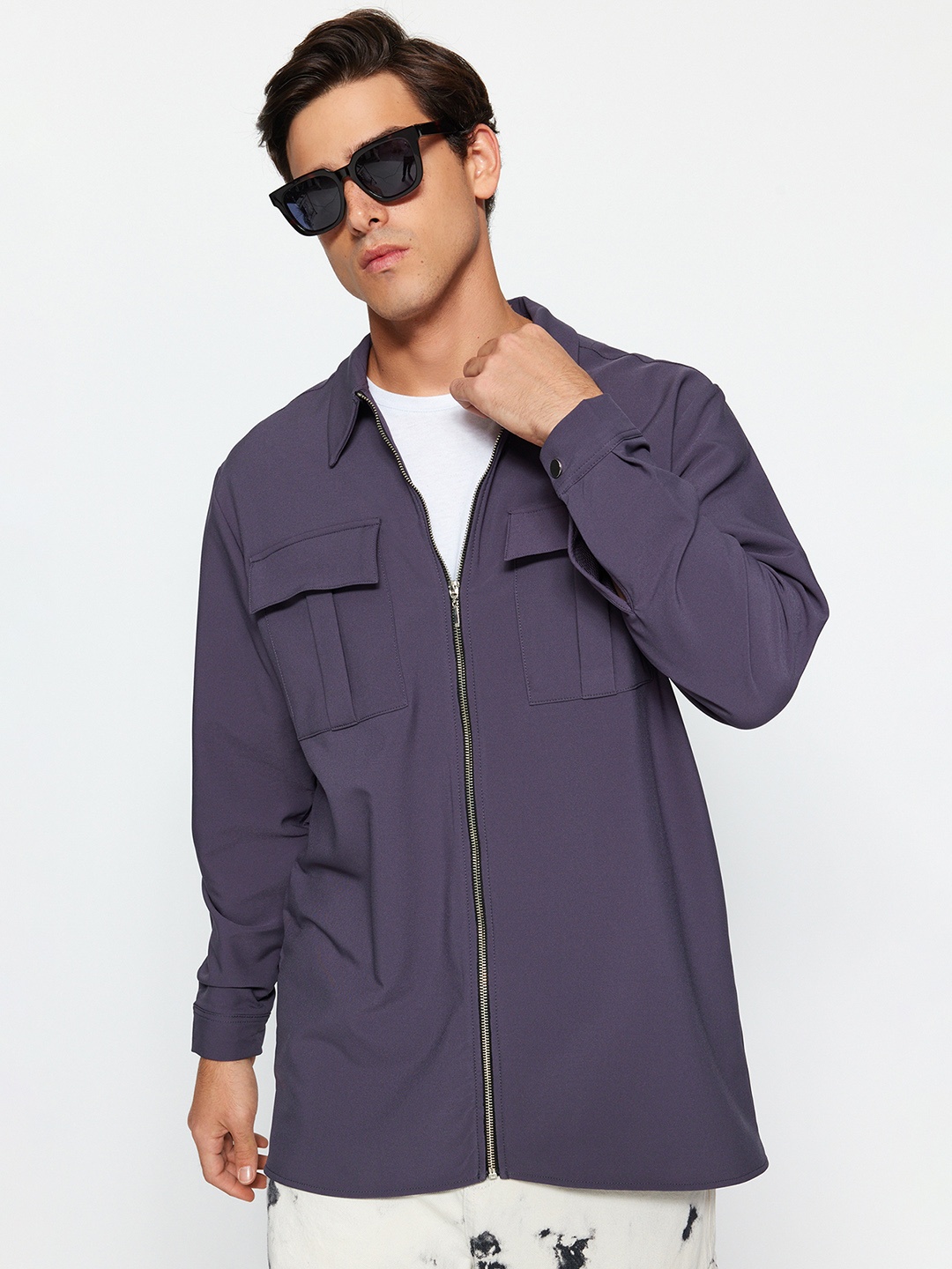 

Trendyol spread collar Long Sleeves Regular Fit Casual Shirt, Grey