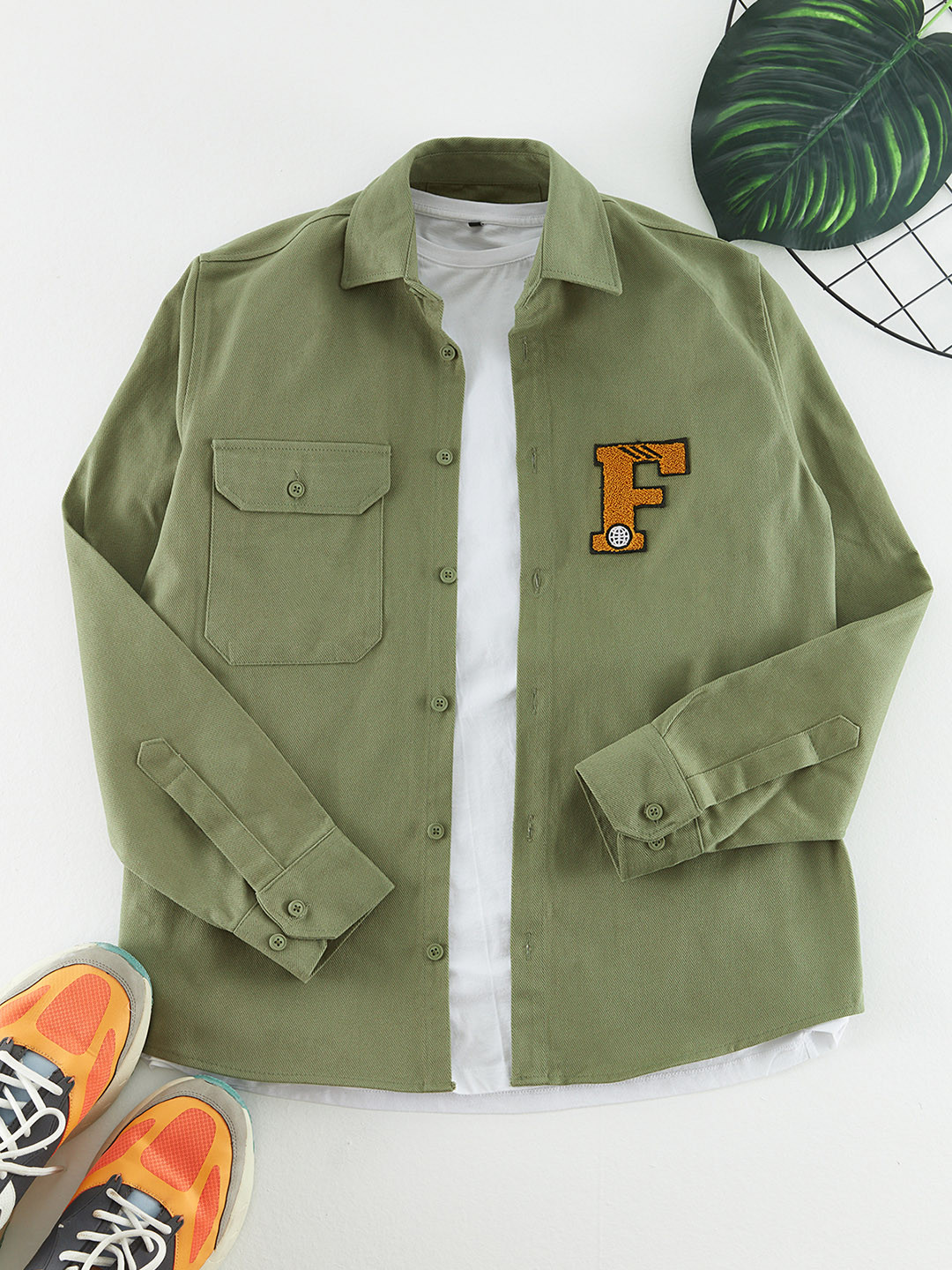 

Trendyol Applique Cotton Casual Shirt, Khaki