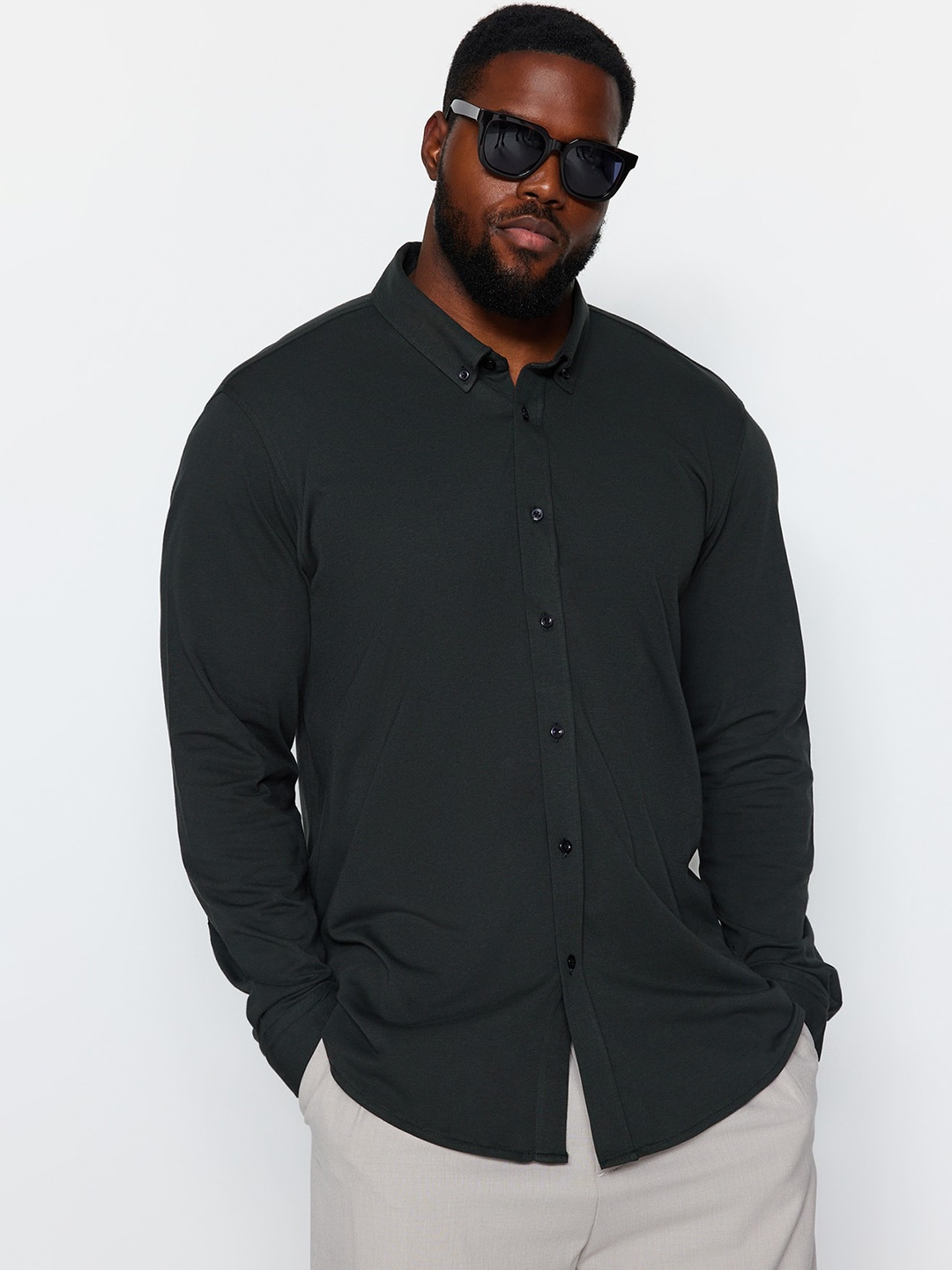 

Trendyol Button Down Collar Long Sleeves Cotton Casual Shirt, Na