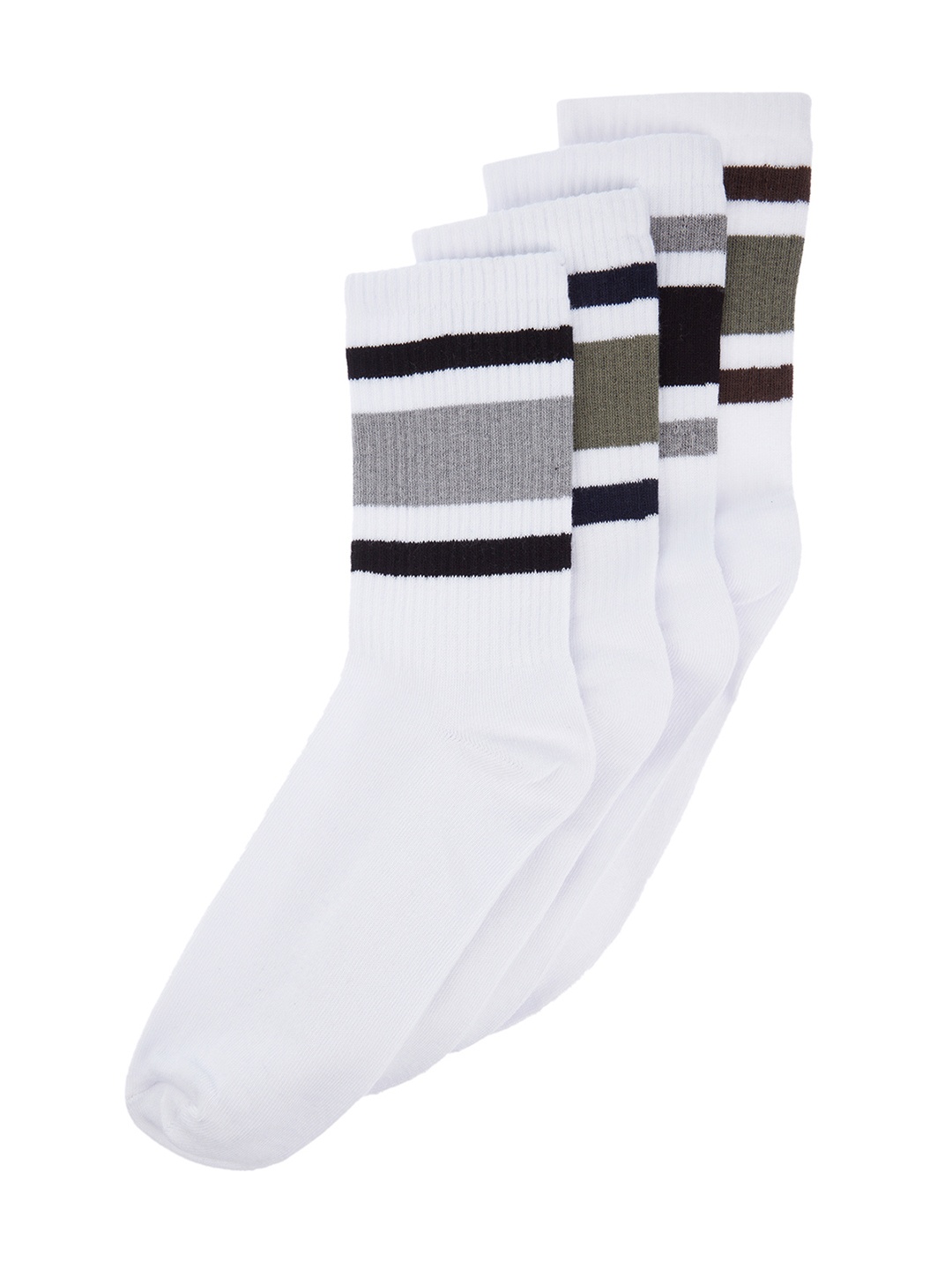 

Trendyol Men Pack Of 4 Patterned Above Ankle Length Socks, White