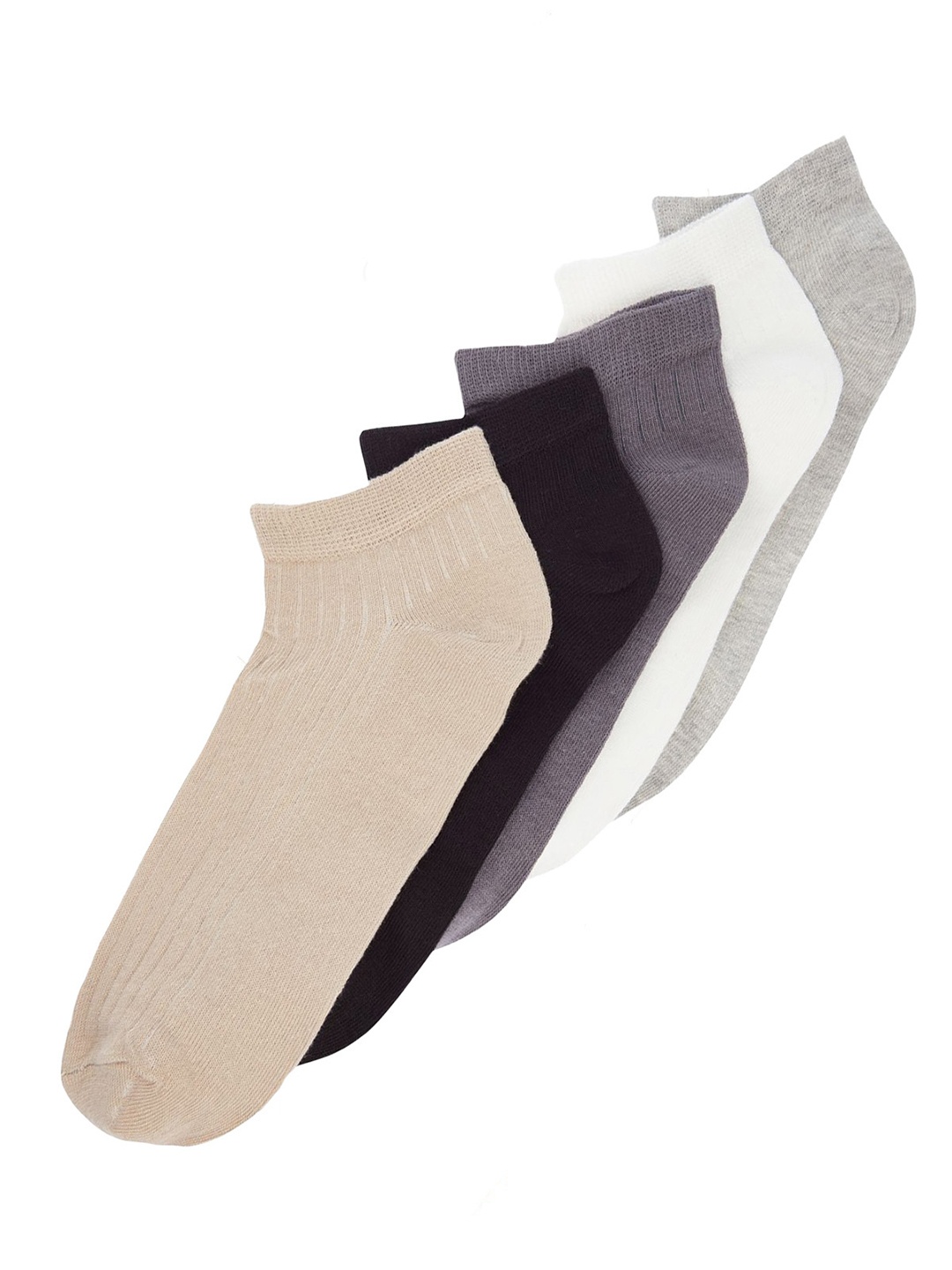 

Trendyol Men Pack Of 5 Patterned Ankle-Length Socks, Beige